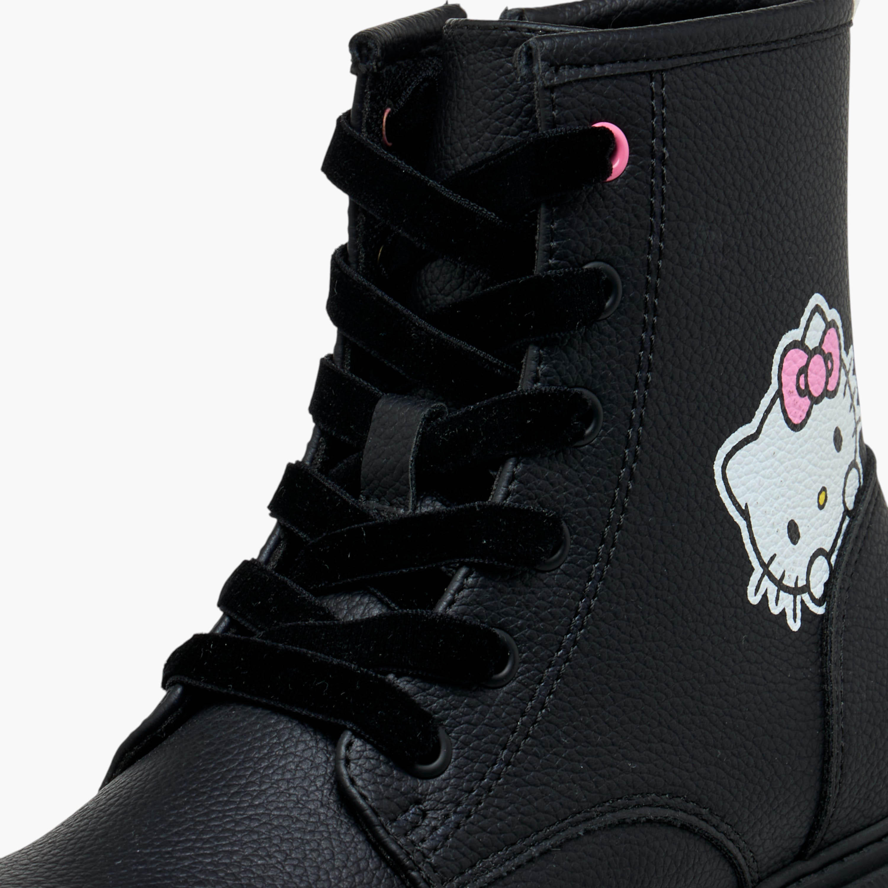 Hello Kitty Printed Ankle Boots with Zip Closure and Pull Tab-girls-shoes-boots-image-4