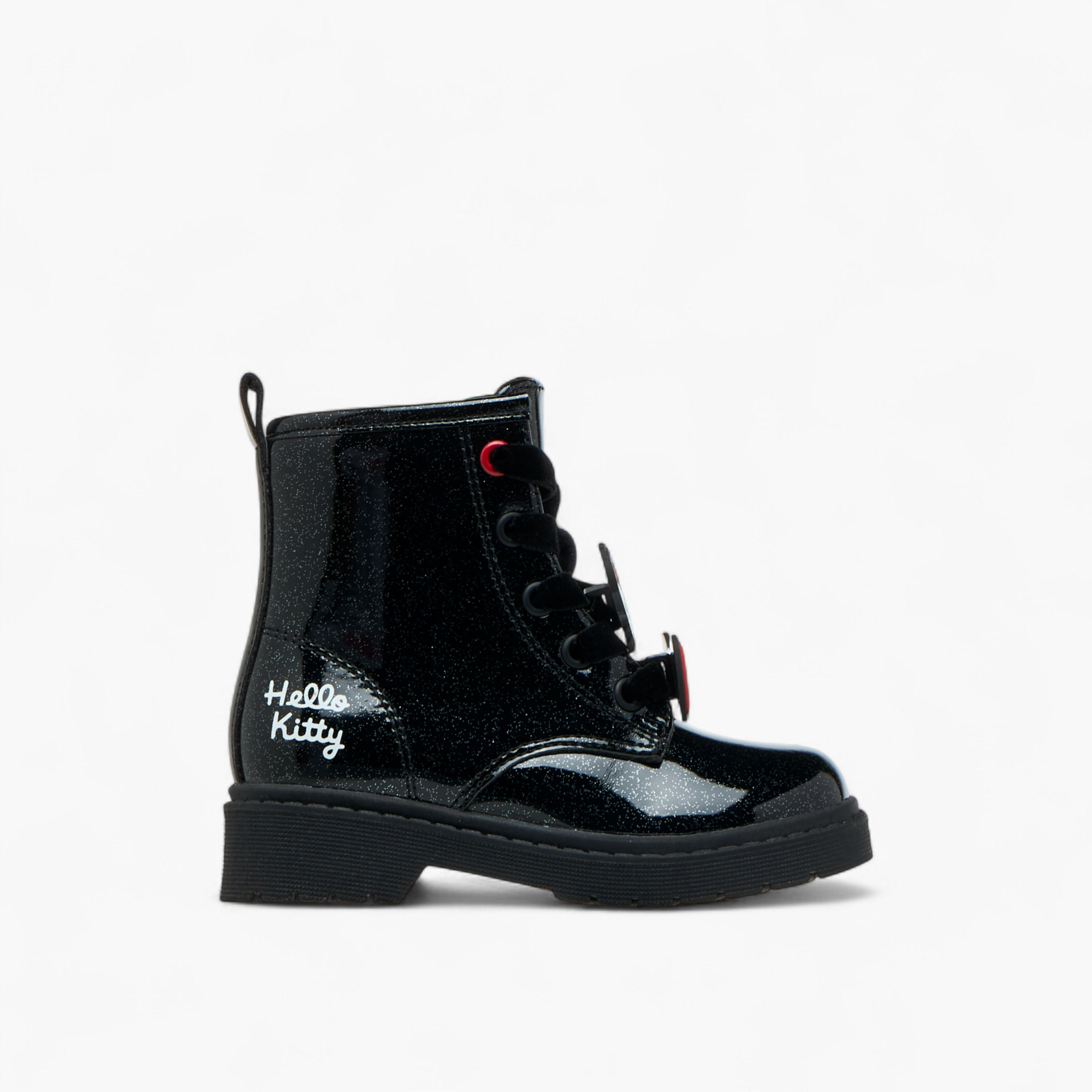 Hello Kitty Applique Accent Ankle Boots with Zip Closure-girls-shoes-boots-image-3