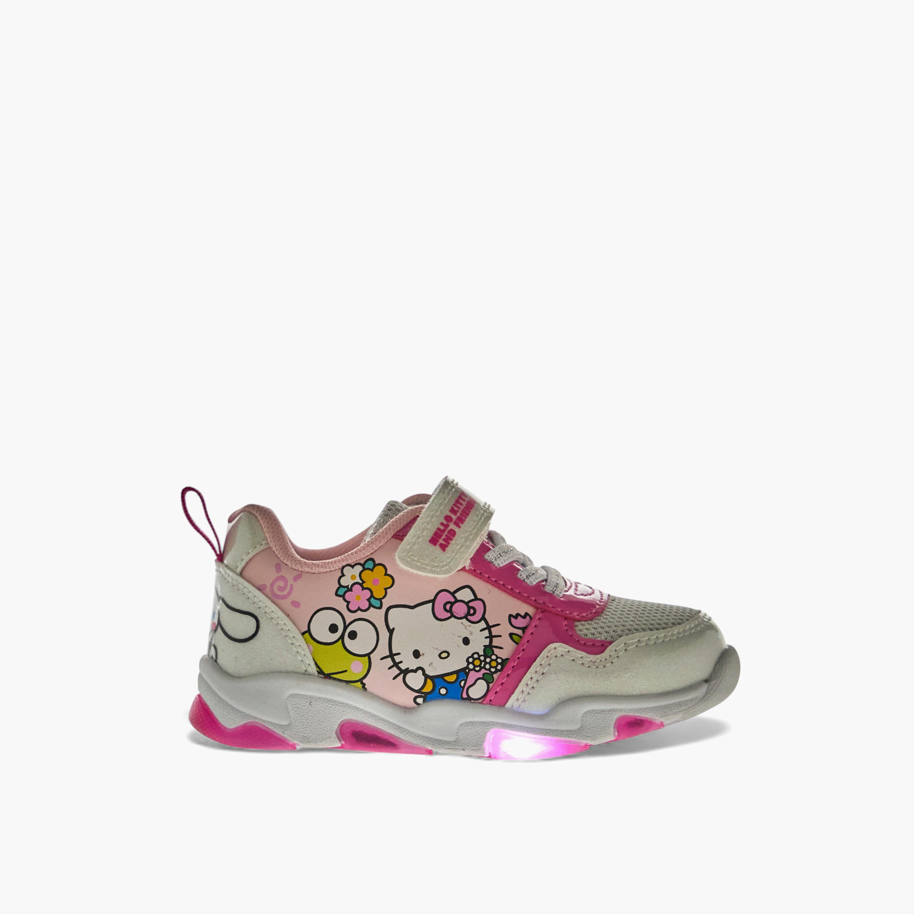 حذاء سنيكرز مضيء بشريط إغلاق لاصق للبنات من هالو كيتي-girls-shoes-sneakers-image-4