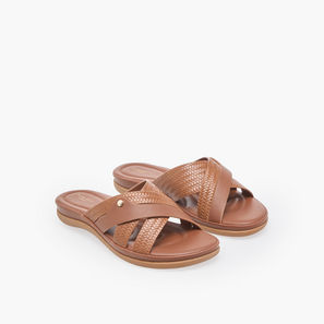 Flora Bella Women Textured Cross Strap Sandals-women-image-1