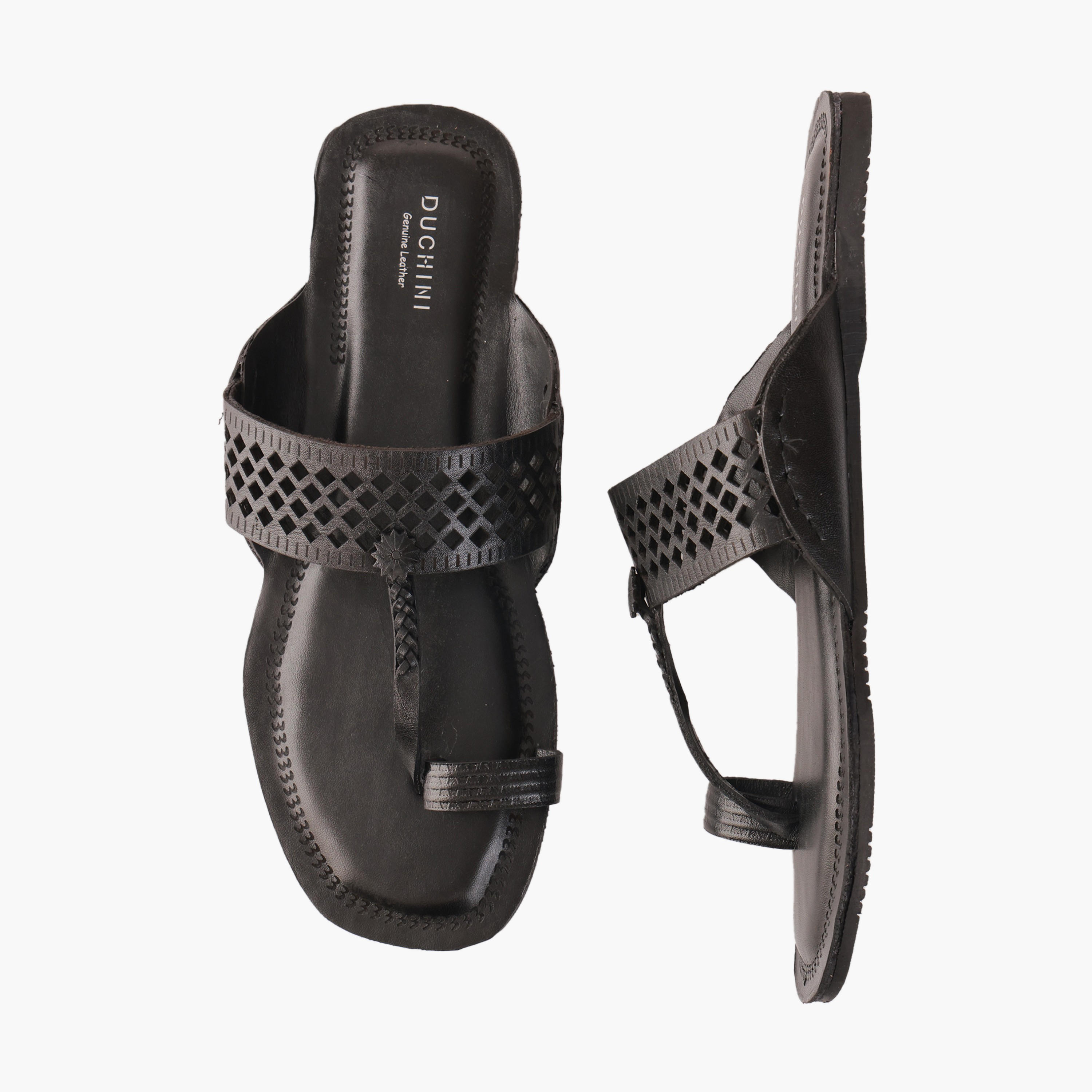 صندل جلد بحزام مثقب للرجال من دوتشيني-men-shoes-sandals-image-1
