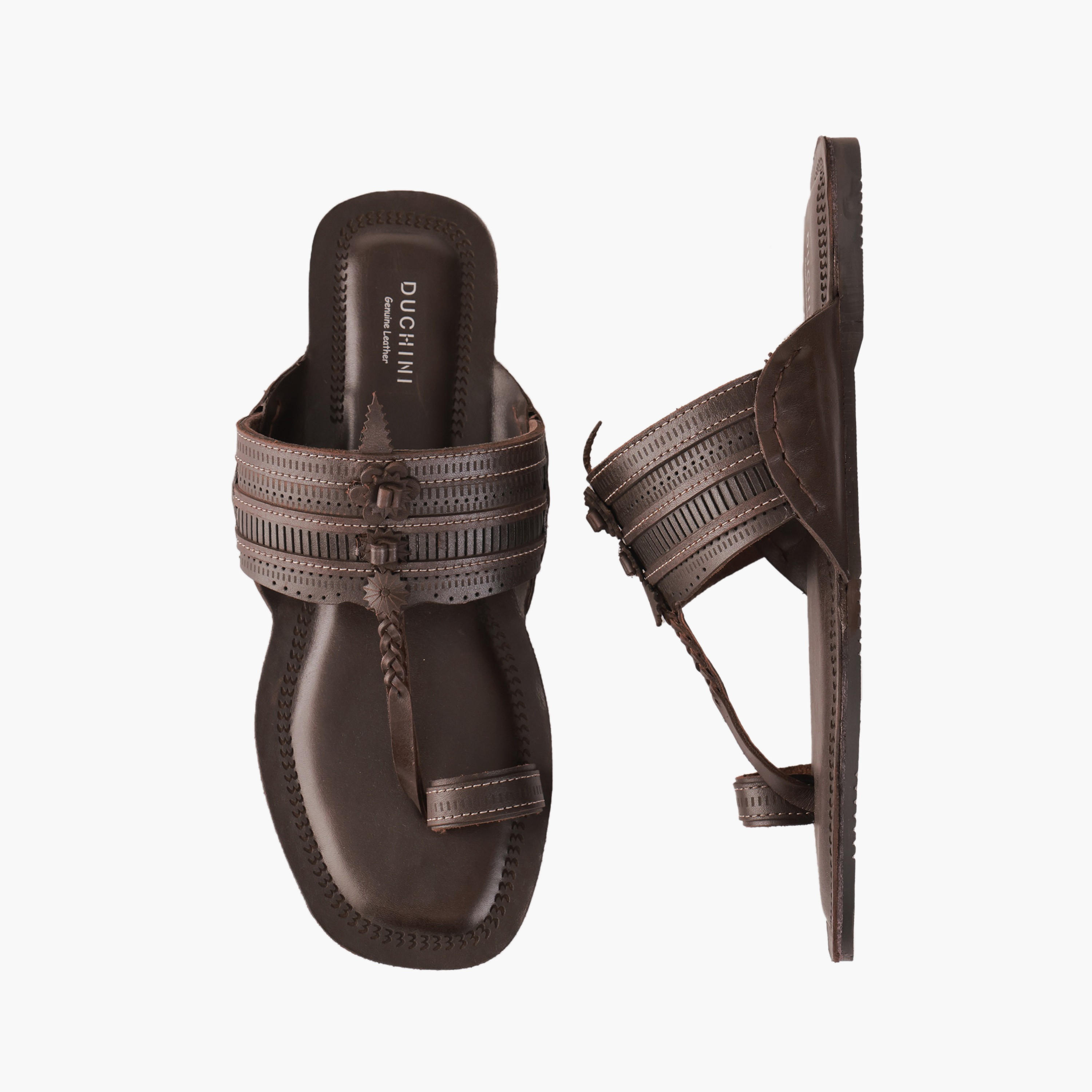 صندل جلد مريح بحزام مثقّب للرجال من دوشيني-men-shoes-sandals-image-1