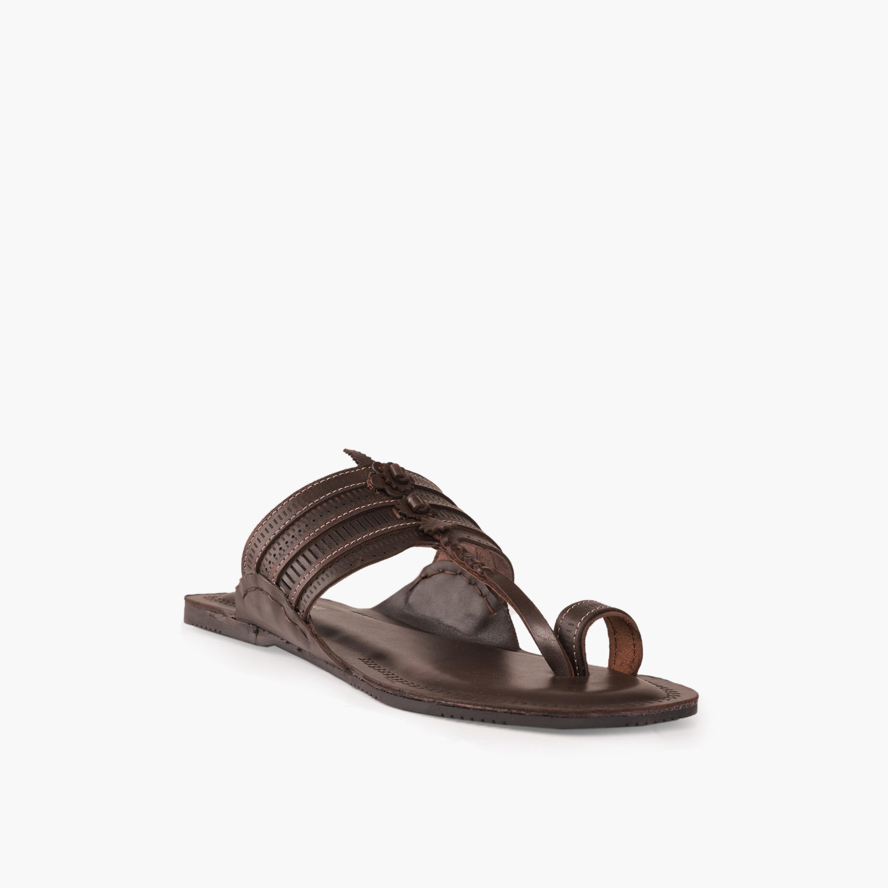 صندل جلد مريح بحزام مثقّب للرجال من دوشيني-men-shoes-sandals-image-2