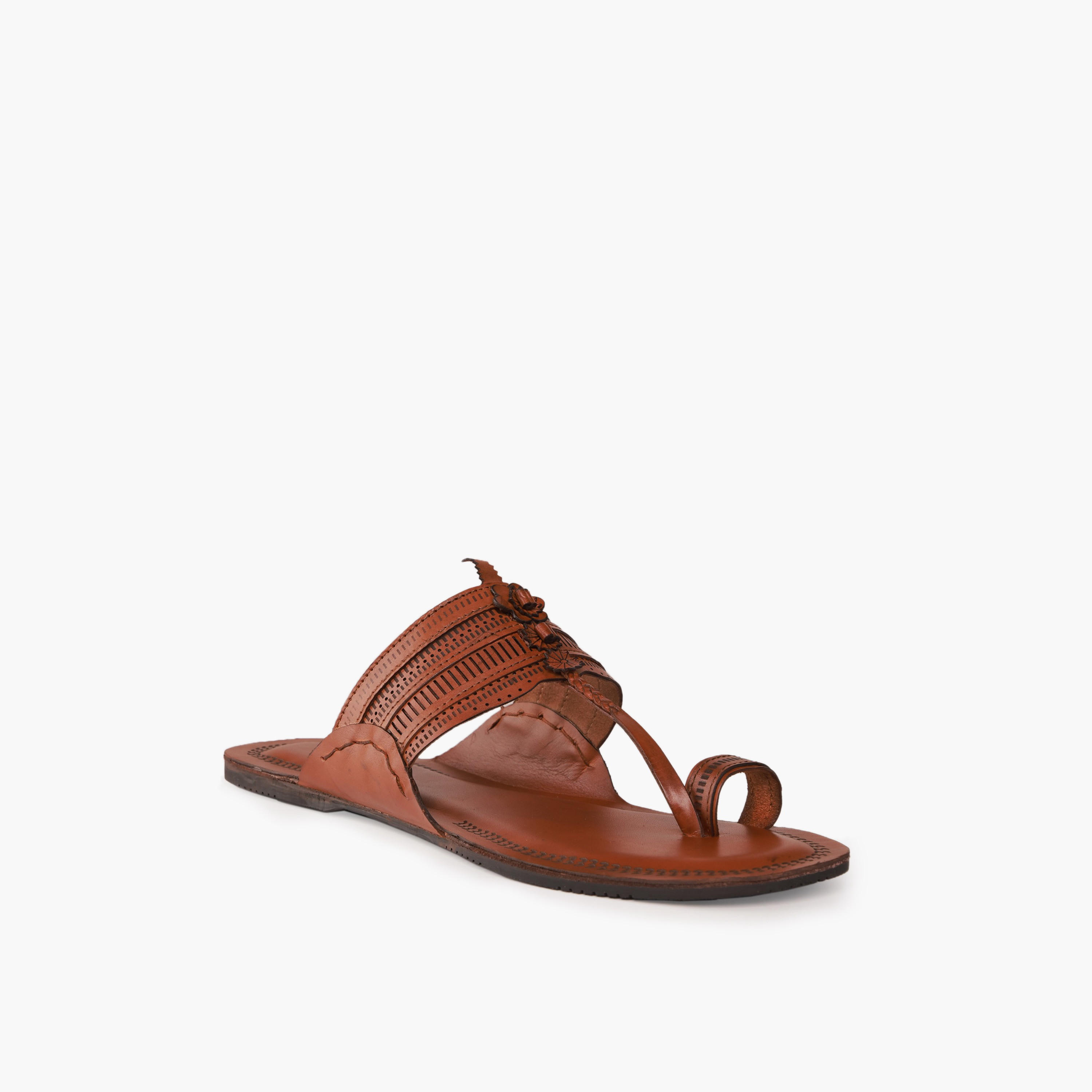 صندل جلد مريح بحزام مثقّب للرجال من دوشيني-men-shoes-sandals-image-2
