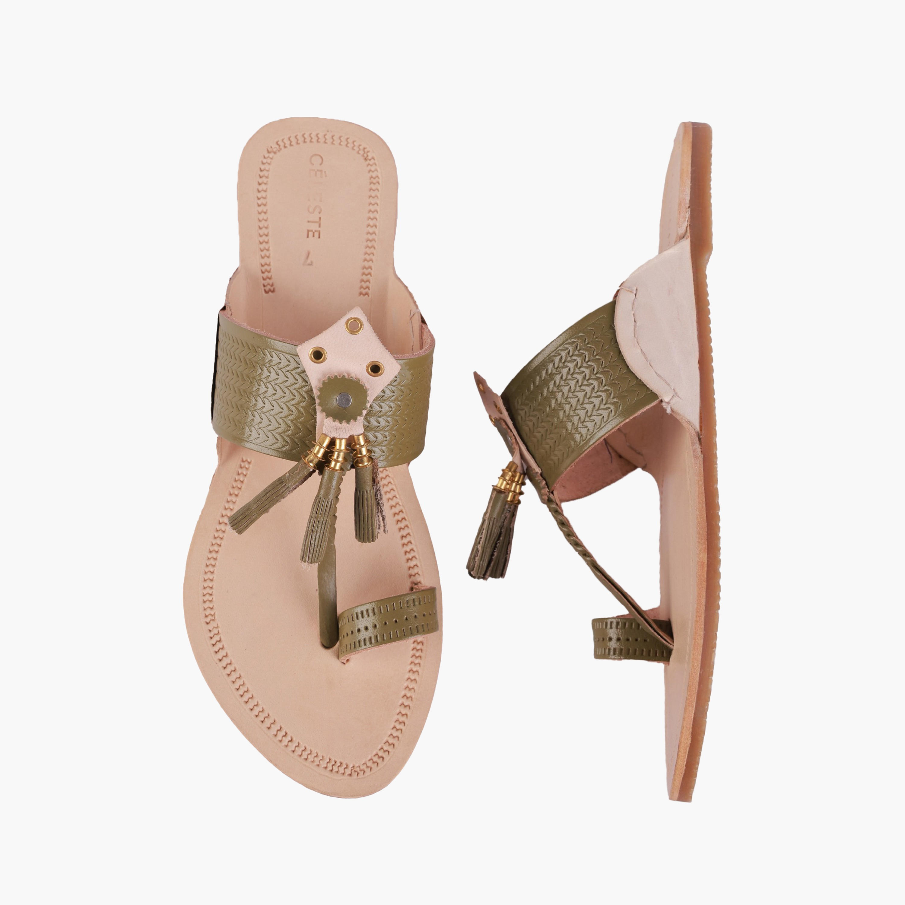صندل جلد بتفاصيل شرابة للنساء من سيليست-women-shoes-sandals-flats-image-1