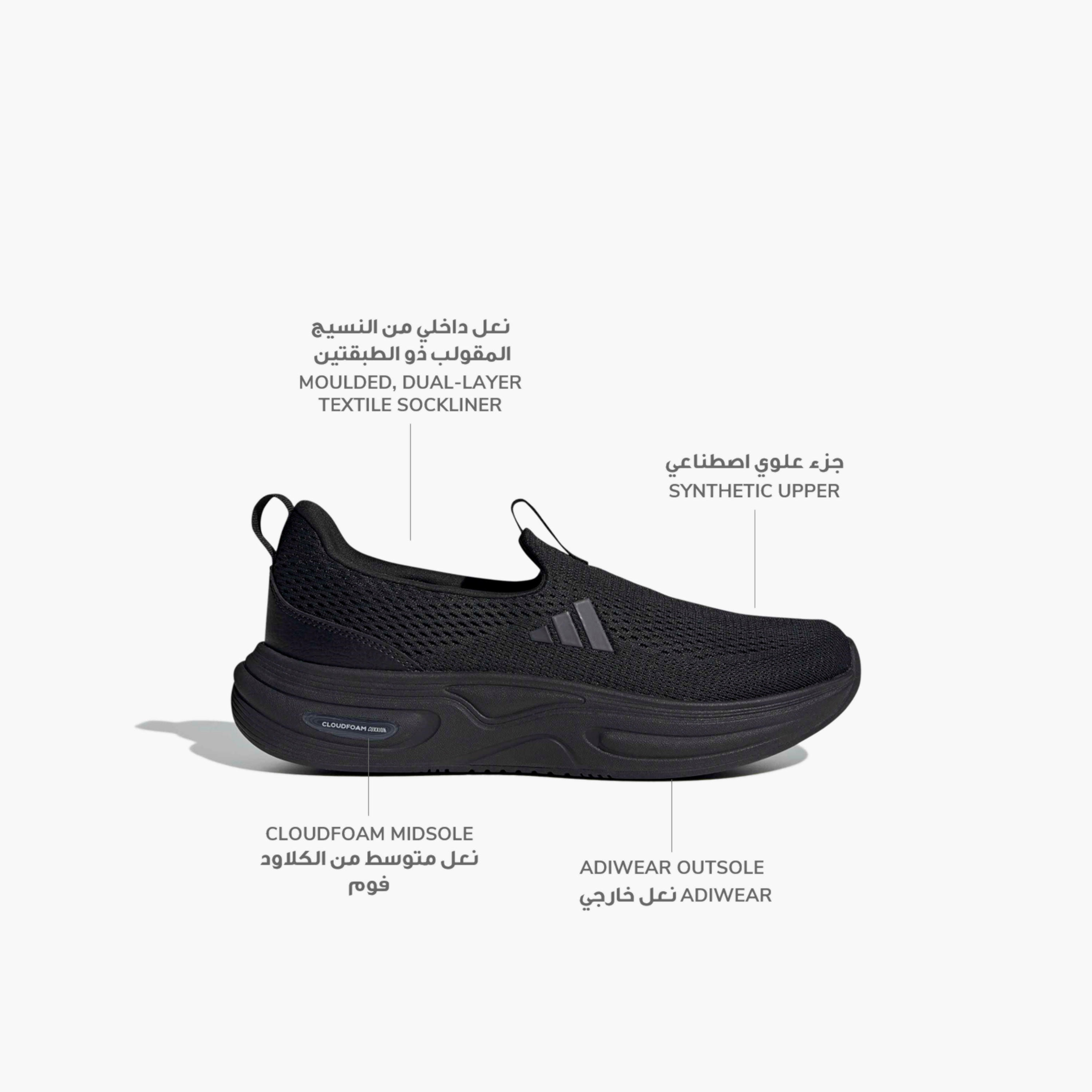 Adidas Men Cloudfoam Cuxxion - Lounge Slip-On Sneakers-sports-men-shoes-image-2