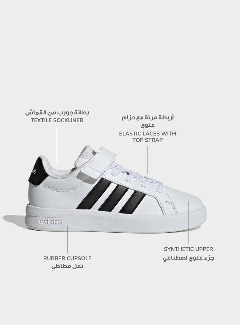 حذاء سنيكرز بشريط إغلاق لاصق جراند كورت 00s إي إل للأولاد من أديداس-girls-shoes-sneakers-image-2