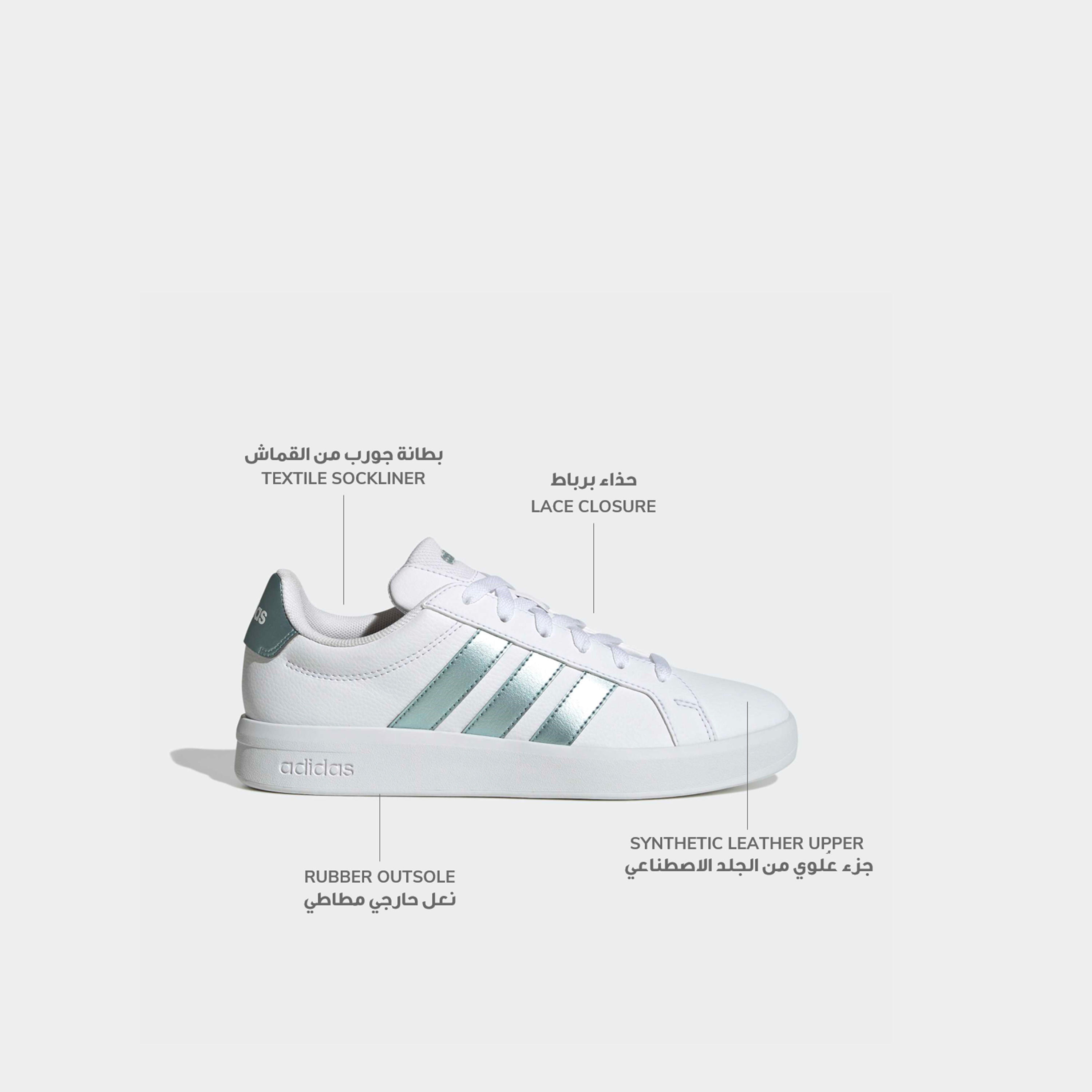 Adidas Women Grand Court Base 3.0 Lace-Up Ankle Sneakers-sports-women-shoes-image-2