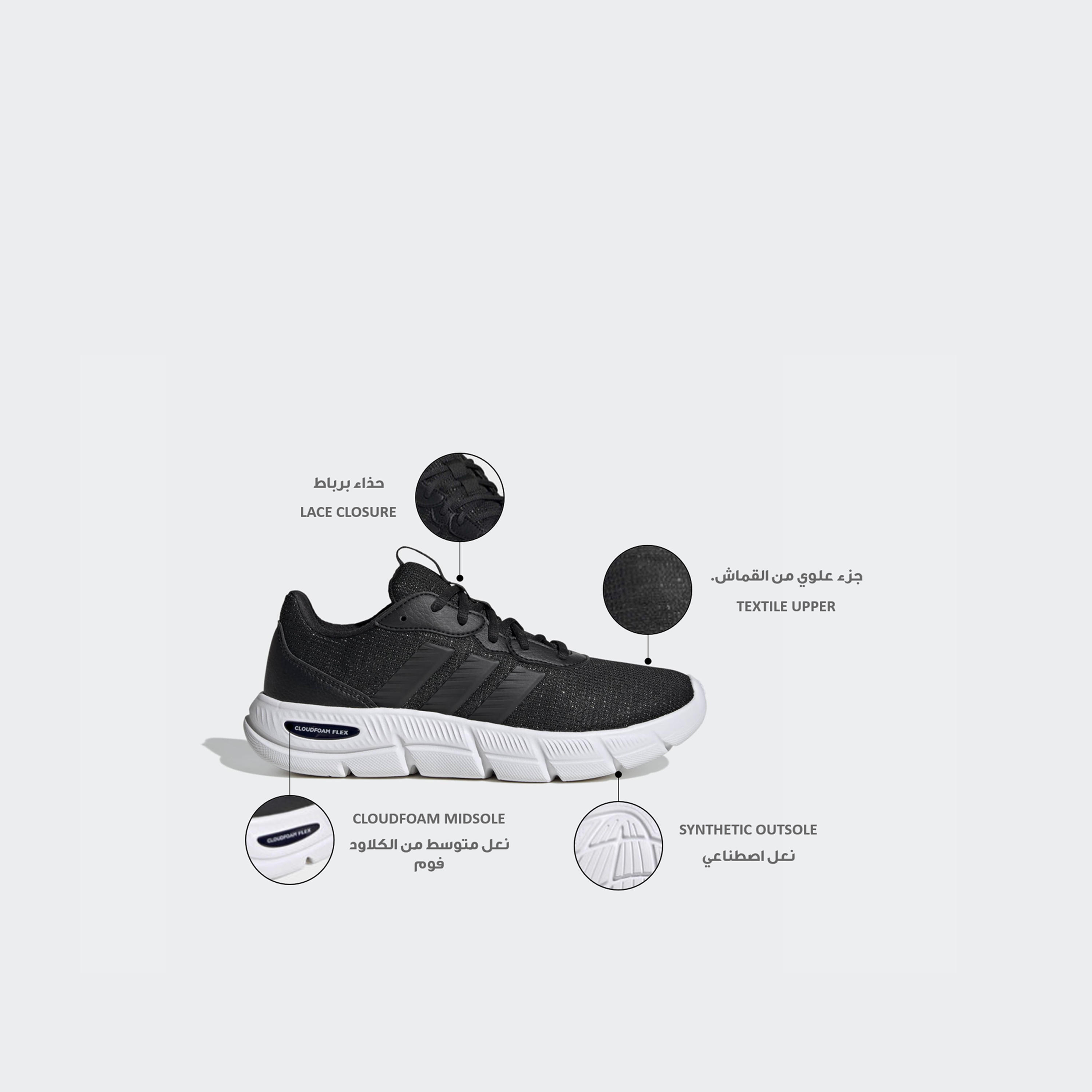 Adidas Women Cloudfoam Flex Lace-Up Running Shoes-sports-women-shoes-image-2