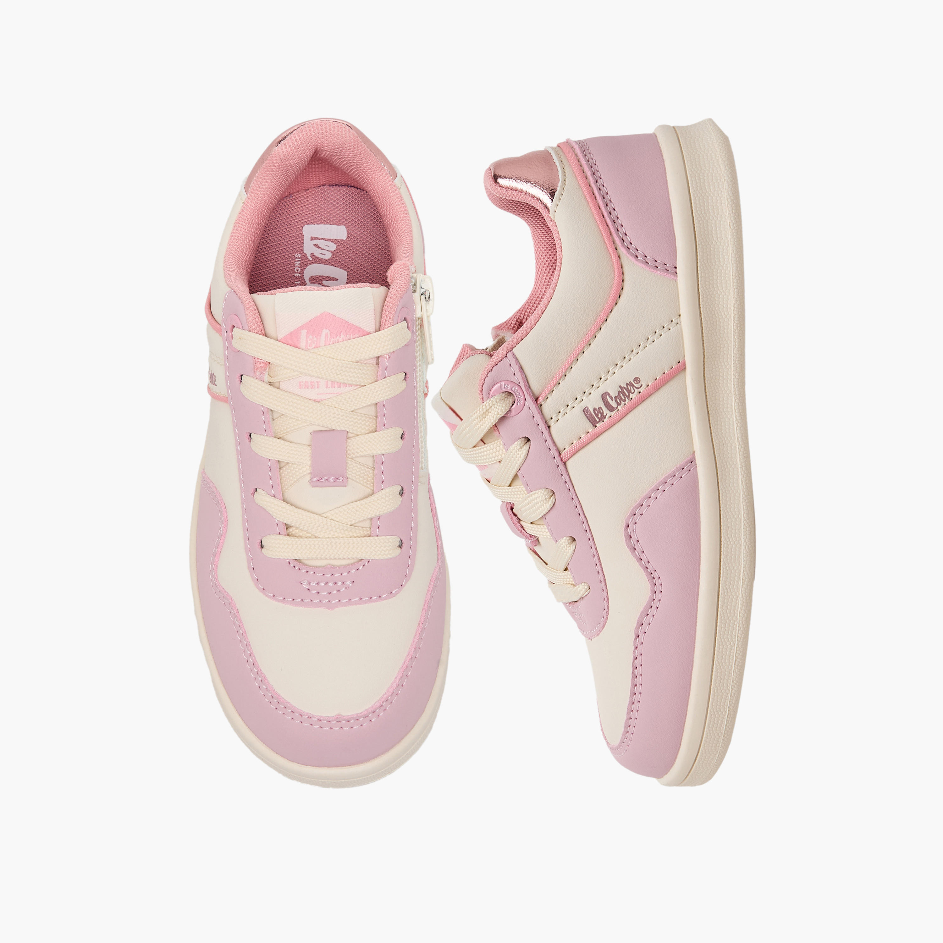 Lee Cooper Girls Panelled Lace-Up Ankle Sneakers-girls-shoes-sneakers-image-1