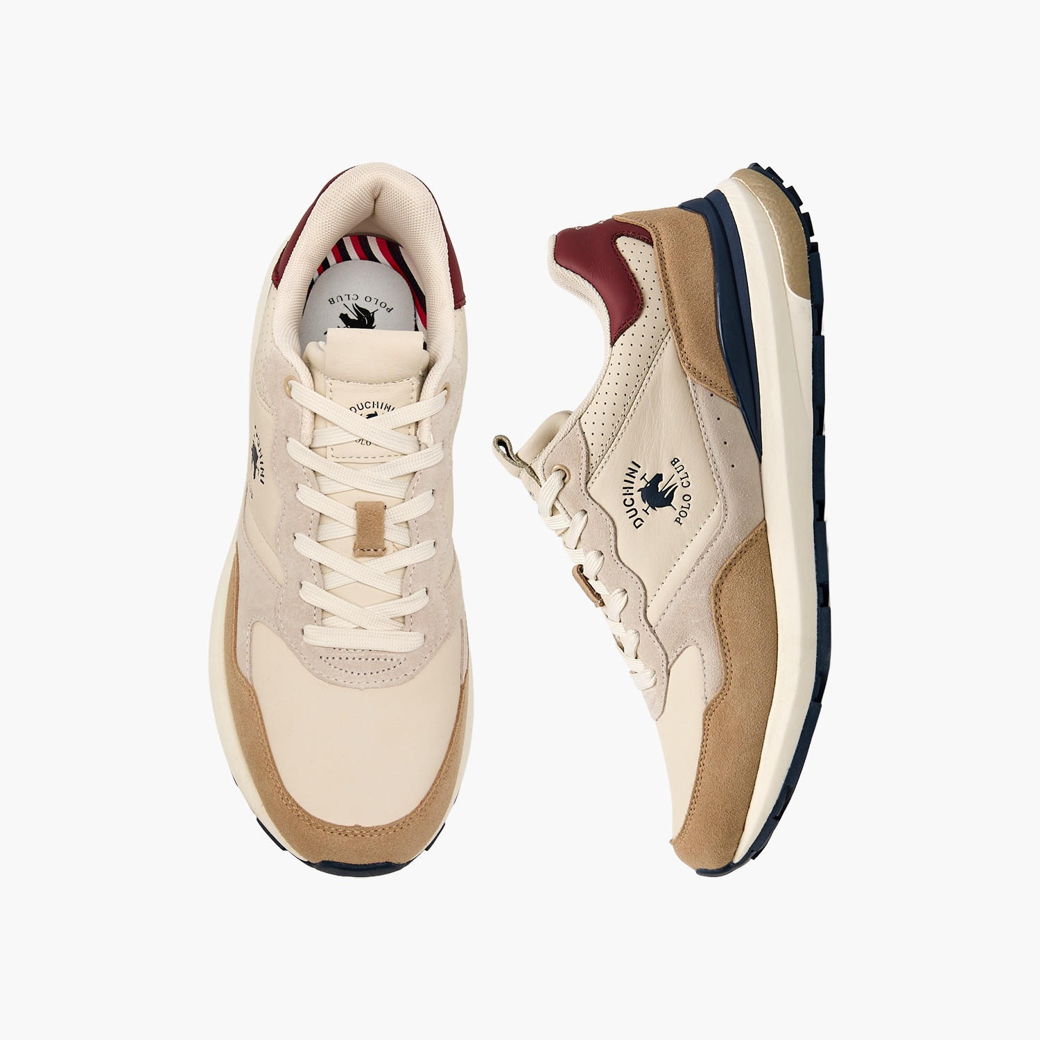 Duchini Men Logo Print Lace-Up Ankle Sneakers-men-shoes-sneakers-image-1