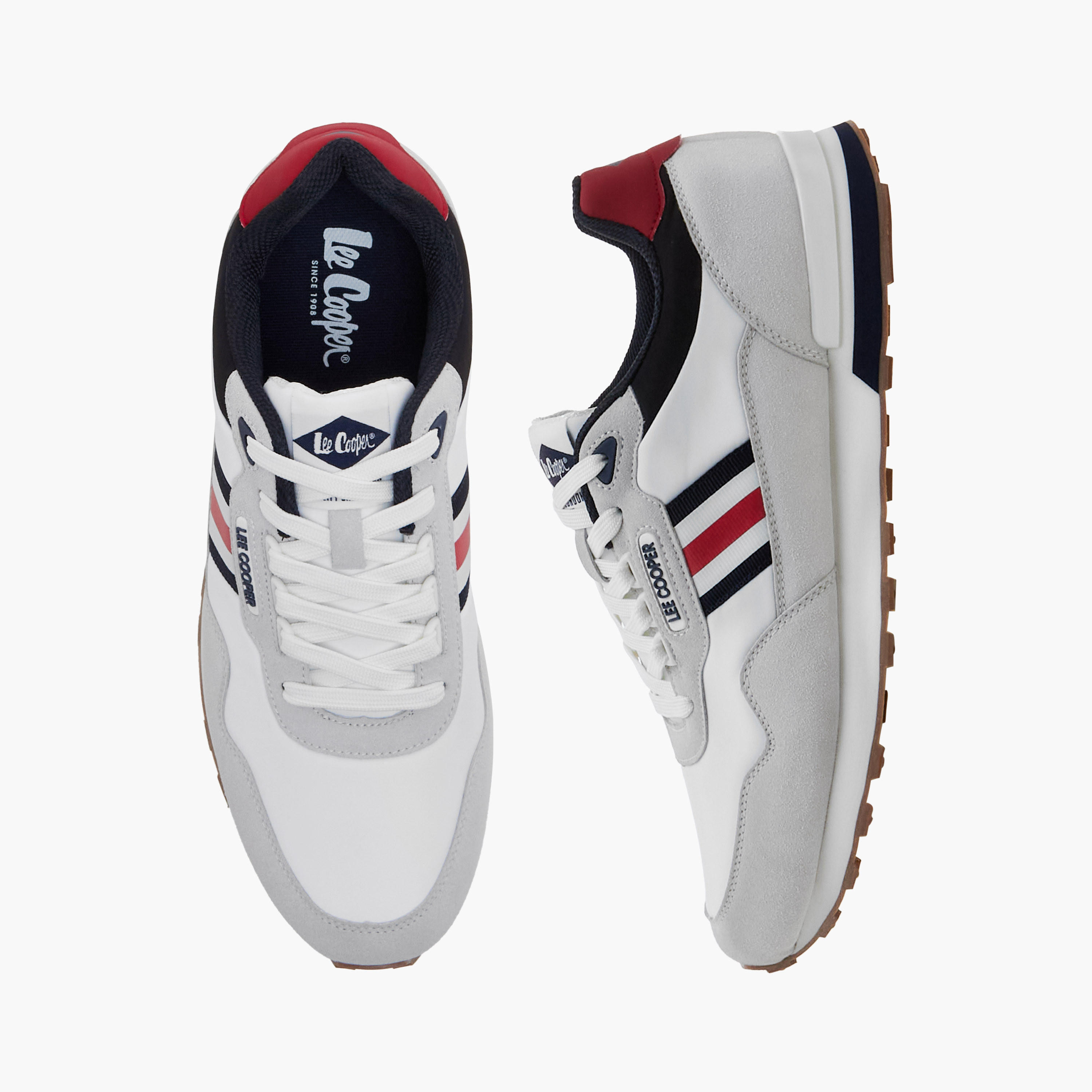 Lee Cooper Men Panelled Lace-Up Ortholite Sneakers-men-shoes-sneakers-image-1