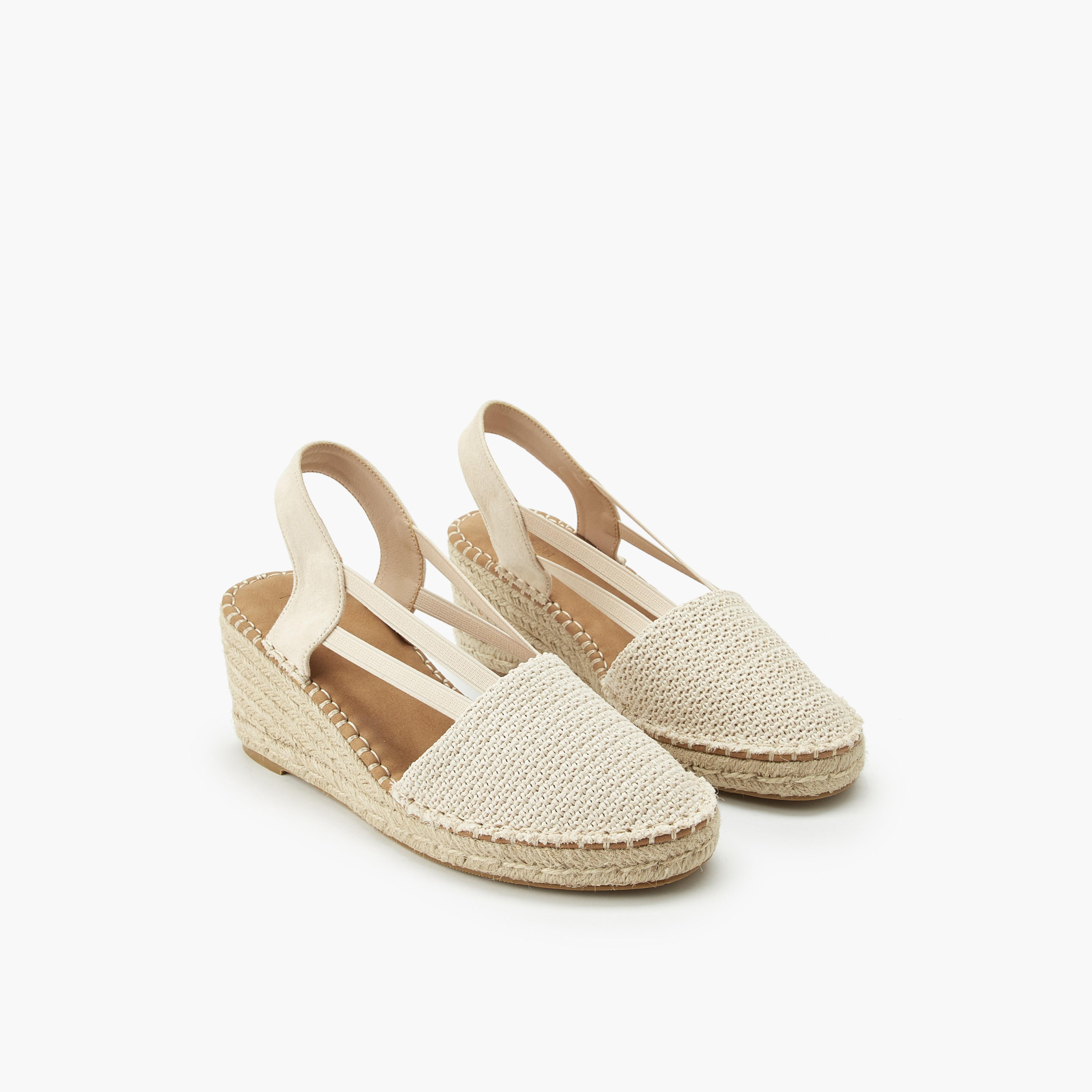 Peppermint Women Textured Wedge Heel Espadrille Sandals-women-shoes-sandals-heeled-image-1