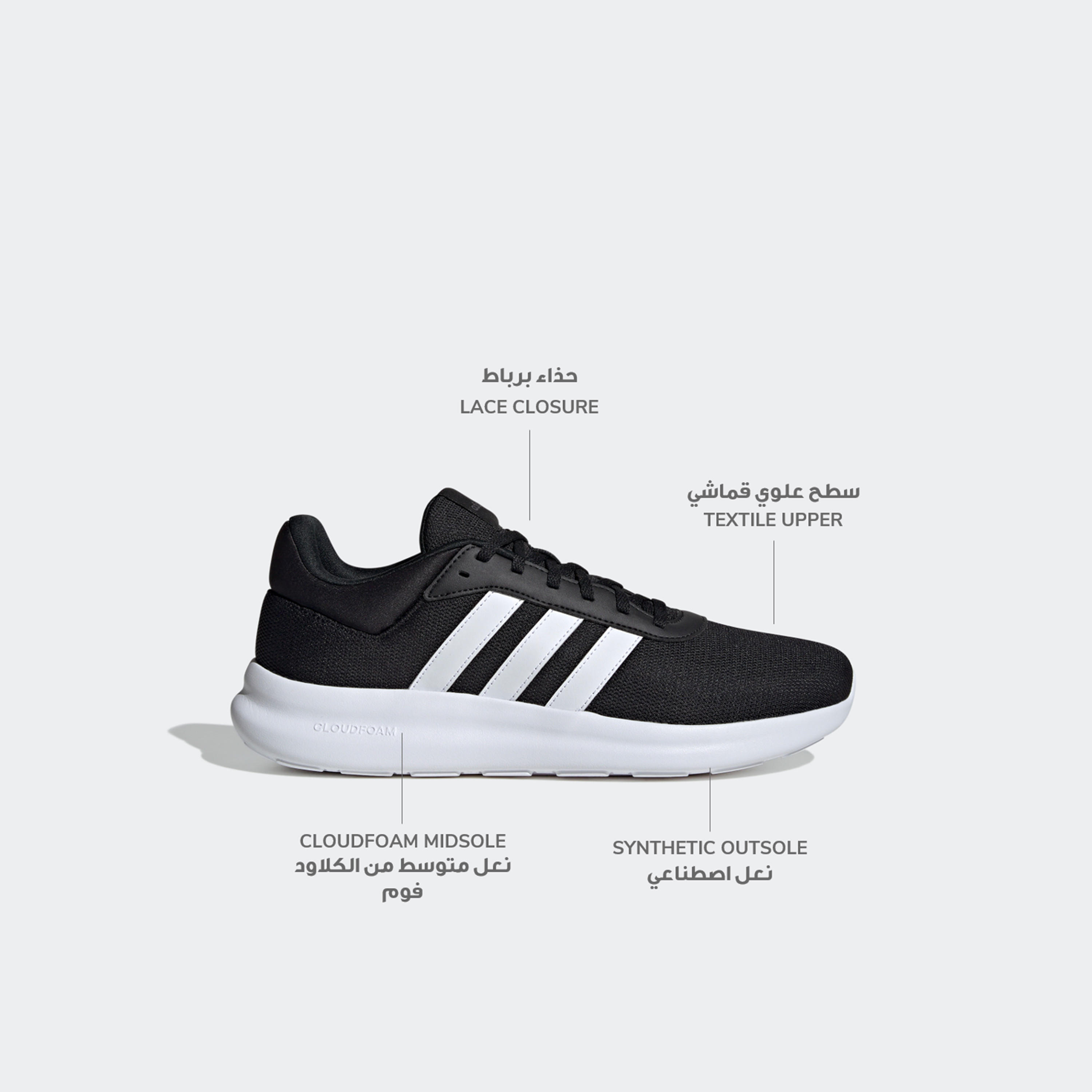 Adidas Men Lite Racer 4.0 Lace-Up Ankle Sneakers-sports-men-shoes-image-2