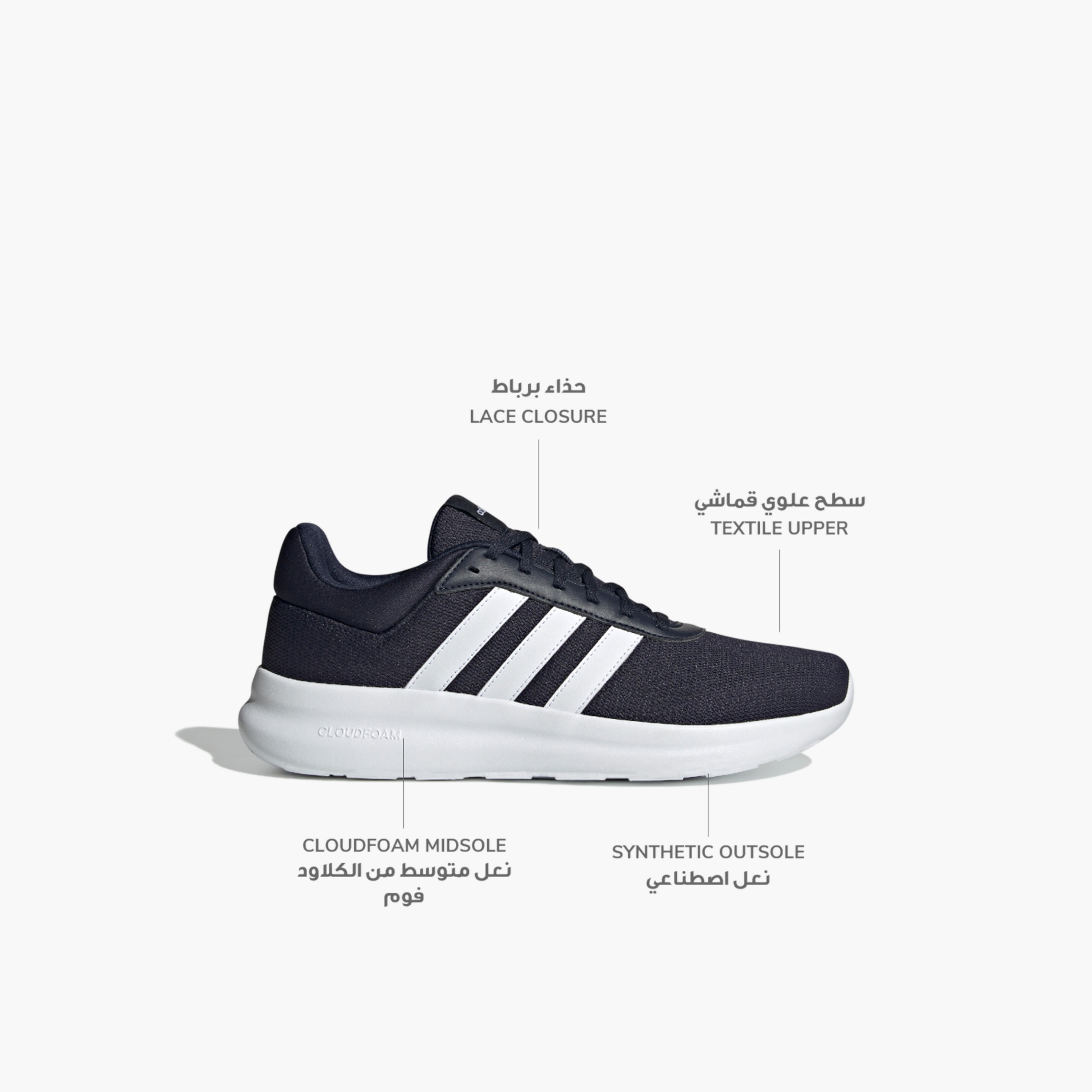 حذاء سنيكرز برباط لايت ريسر 4.0 للرجال من أديداس-sports-men-shoes-image-2
