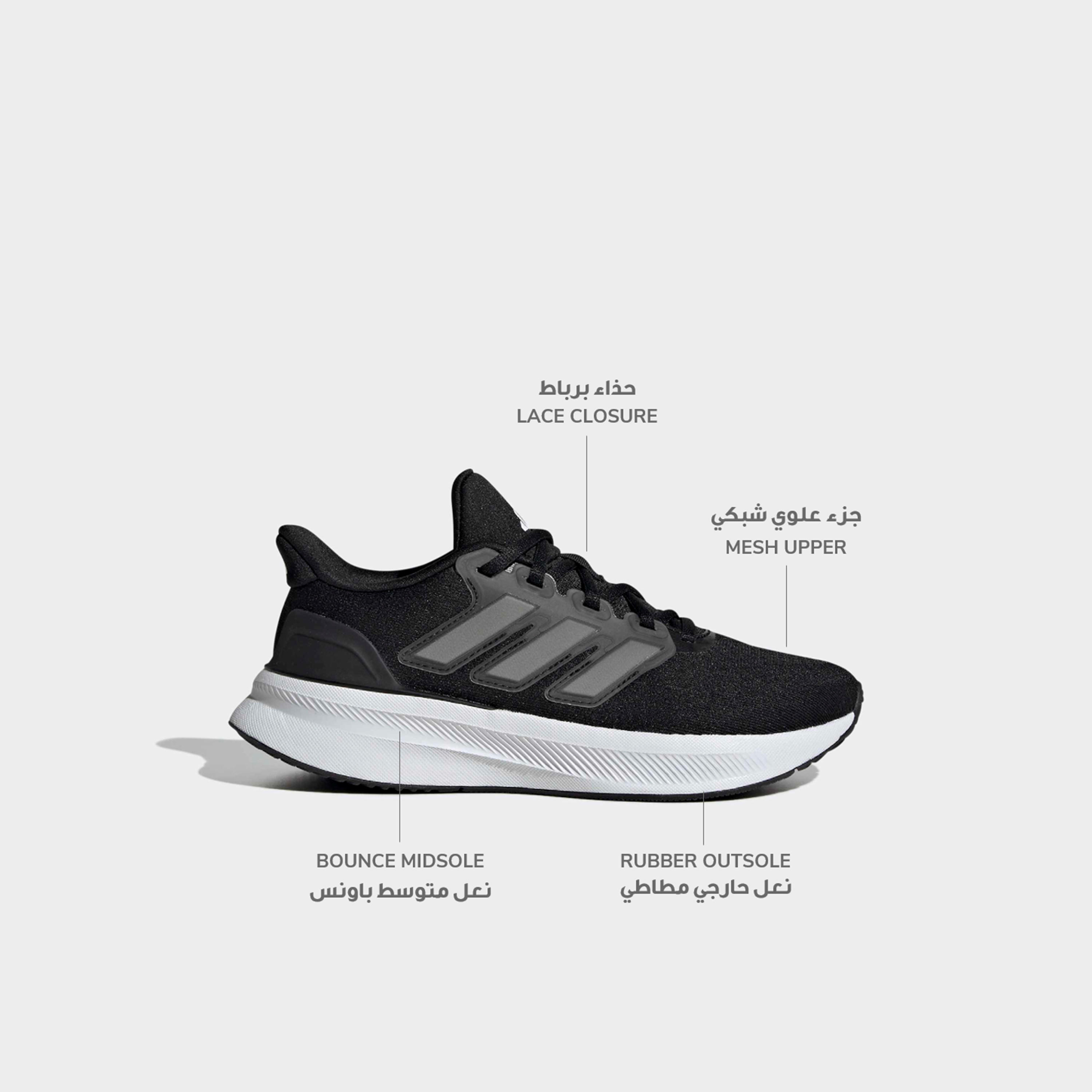 Adidas Boys Ultrarun 5 Lace-Up Running Shoes-sports-boys-shoes-image-2