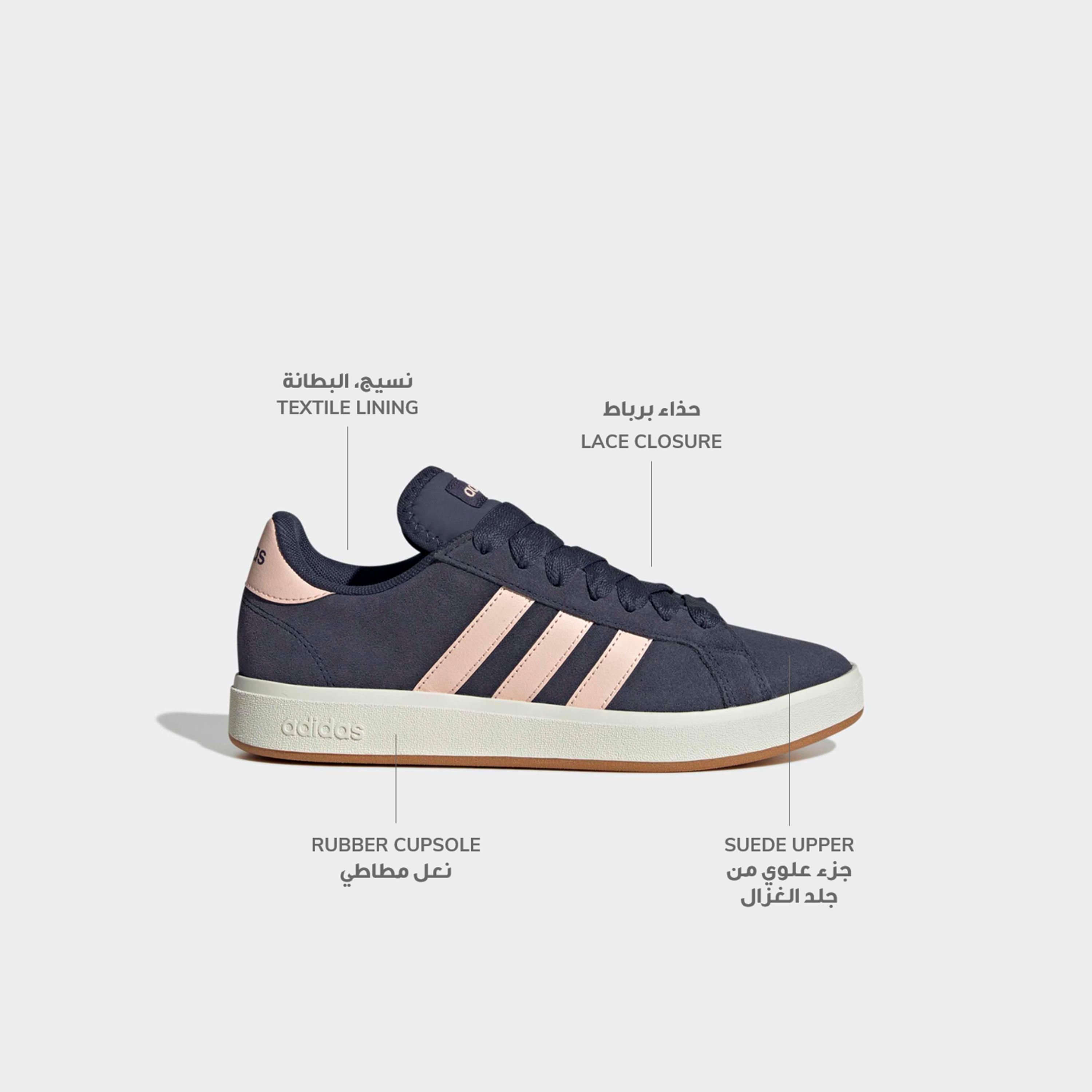 Adidas Women Grand Court Base 00s Lace-Up Ankle Sneakers-sports-women-shoes-image-2