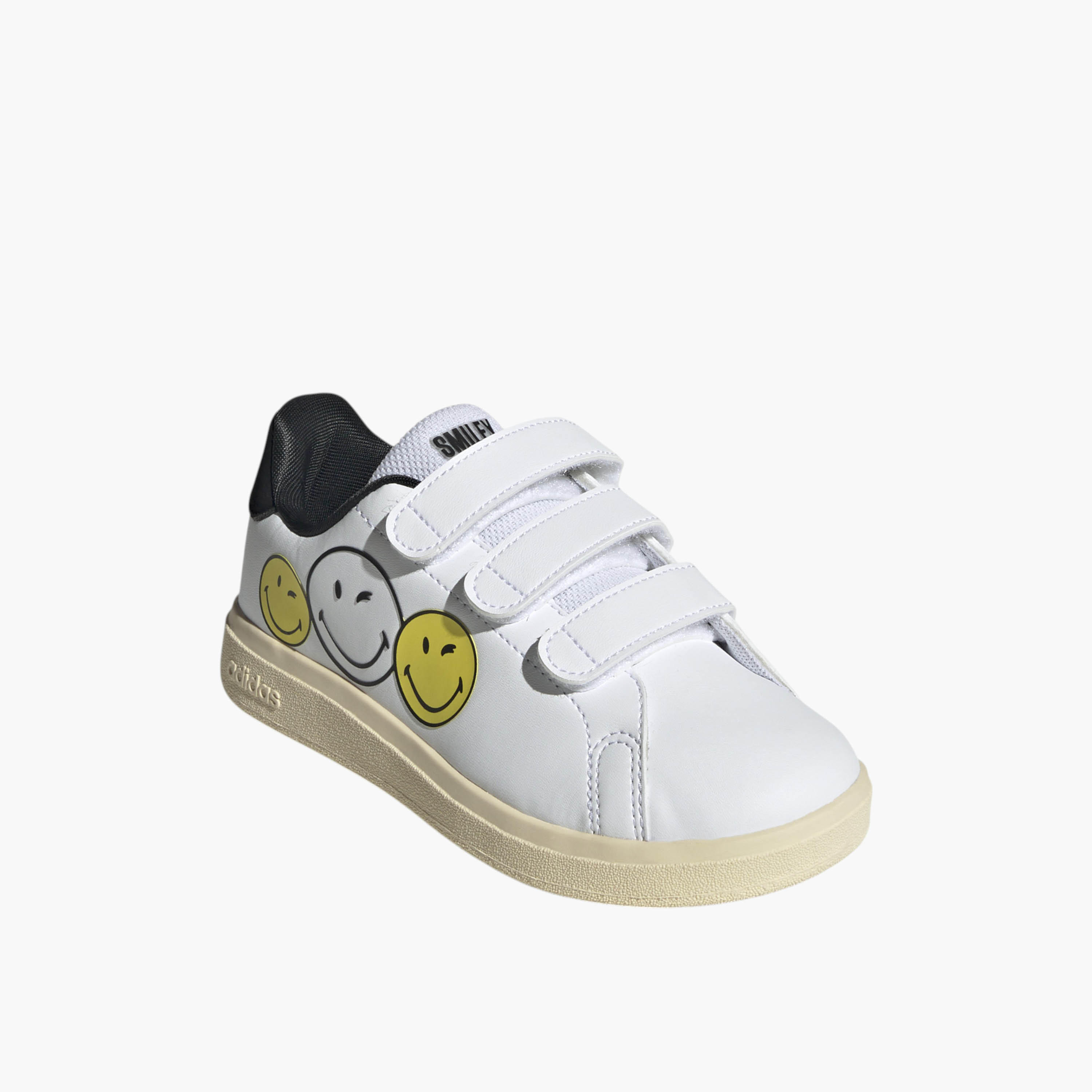 adidas Kids' ADVANTAGE SMILEY CF Sneakers with Hook and Loop Closure - IH6251-boys-shoes-schoolshoes-image-1
