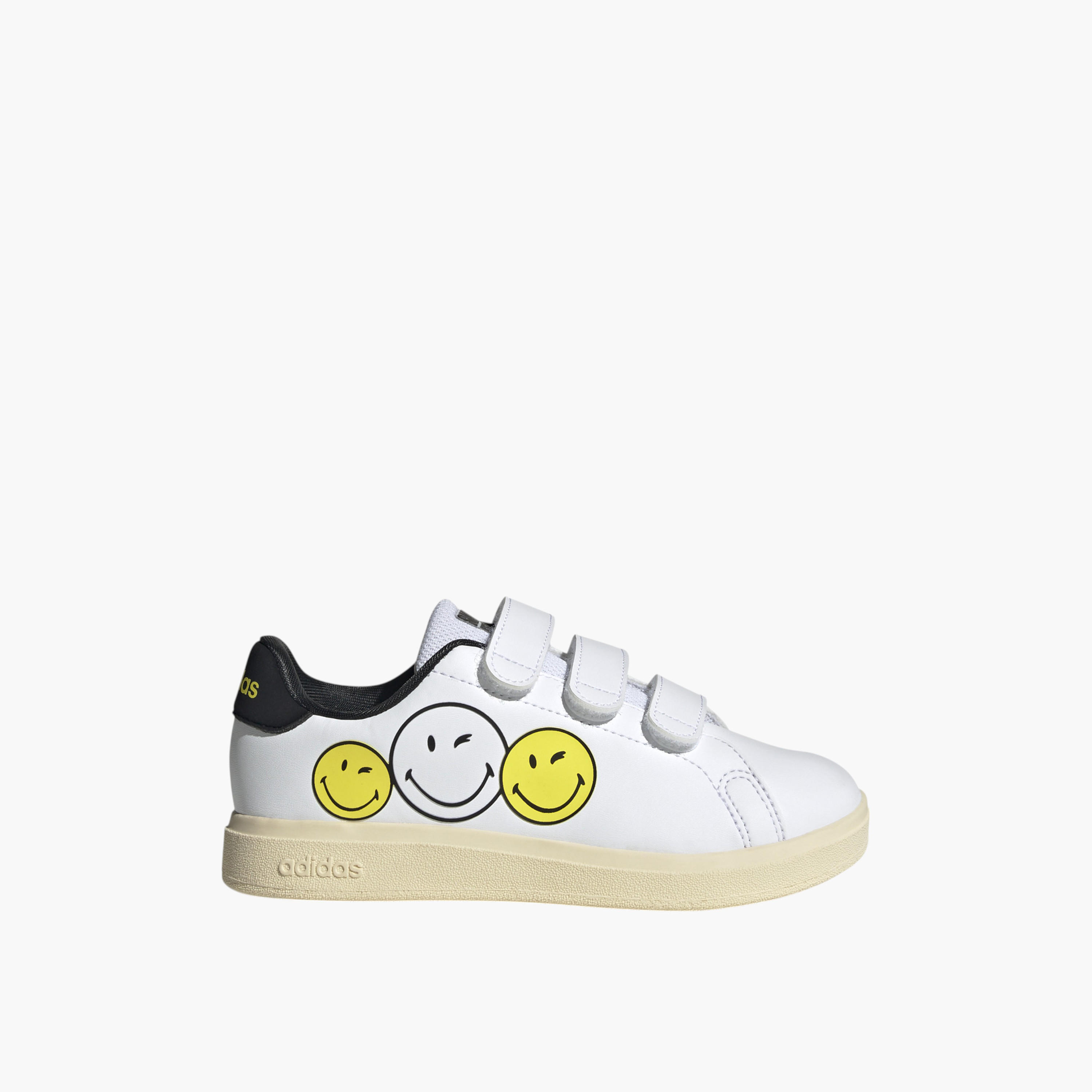 adidas Kids' ADVANTAGE SMILEY CF Sneakers with Hook and Loop Closure - IH6251-boys-shoes-schoolshoes-image-2