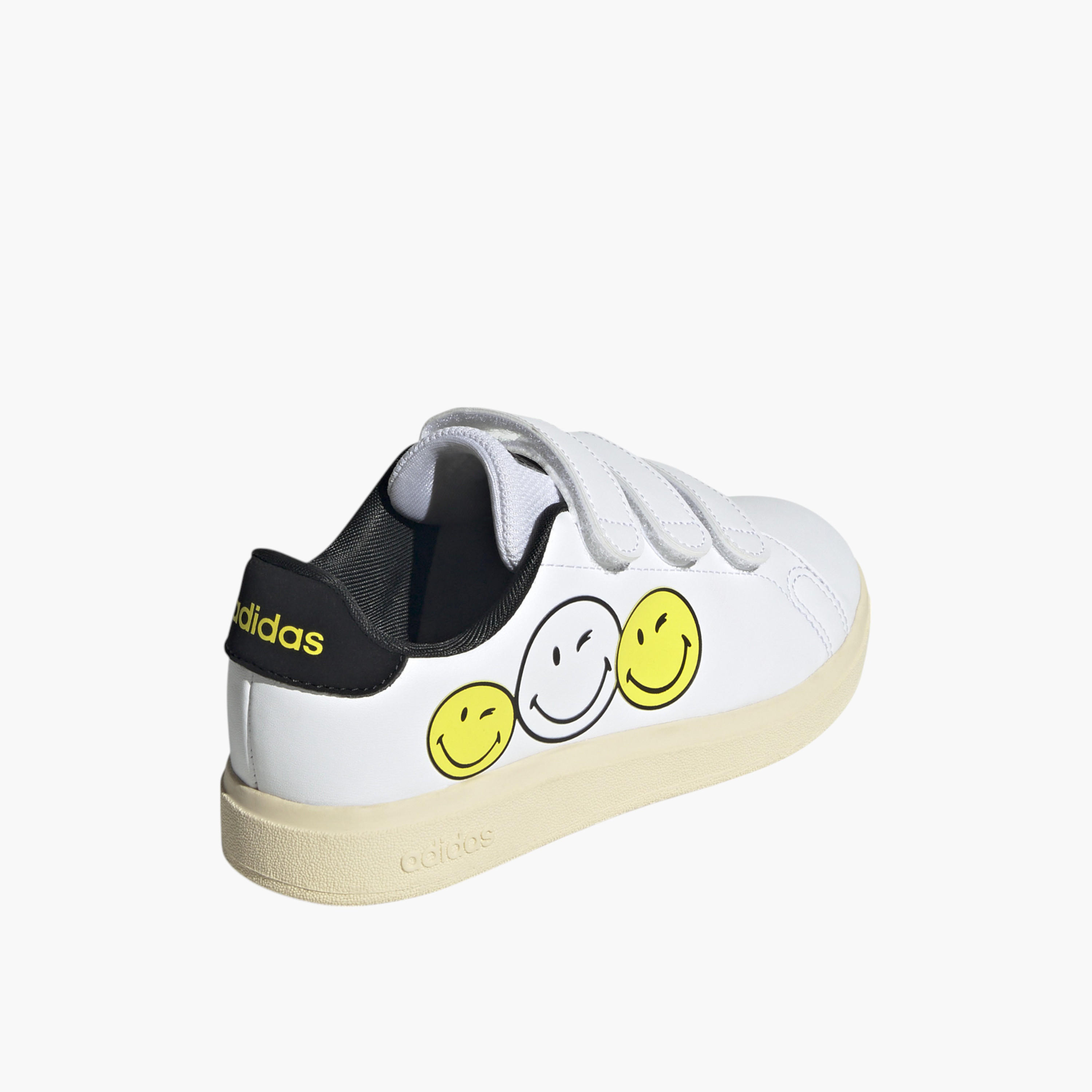 adidas Kids' ADVANTAGE SMILEY CF Sneakers with Hook and Loop Closure - IH6251-boys-shoes-schoolshoes-image-4