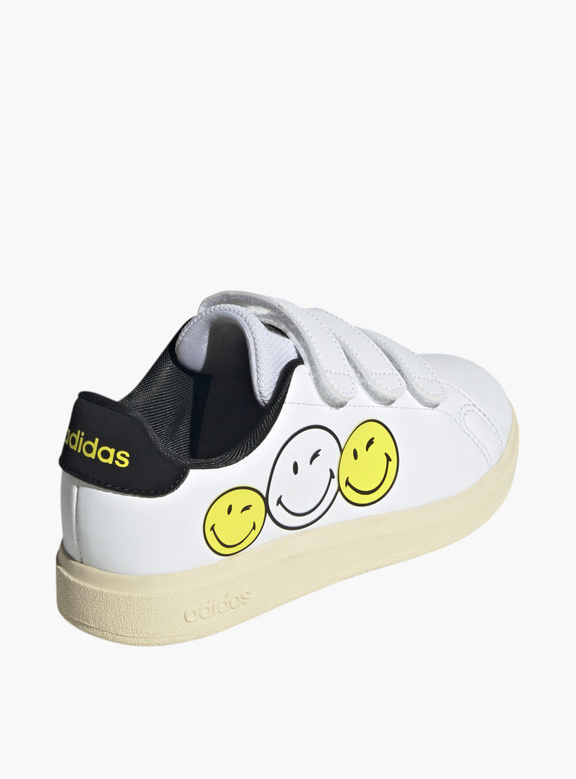 adidas Kids' ADVANTAGE SMILEY CF Sneakers with Hook and Loop Closure - IH6251-boys-shoes-schoolshoes-image-4