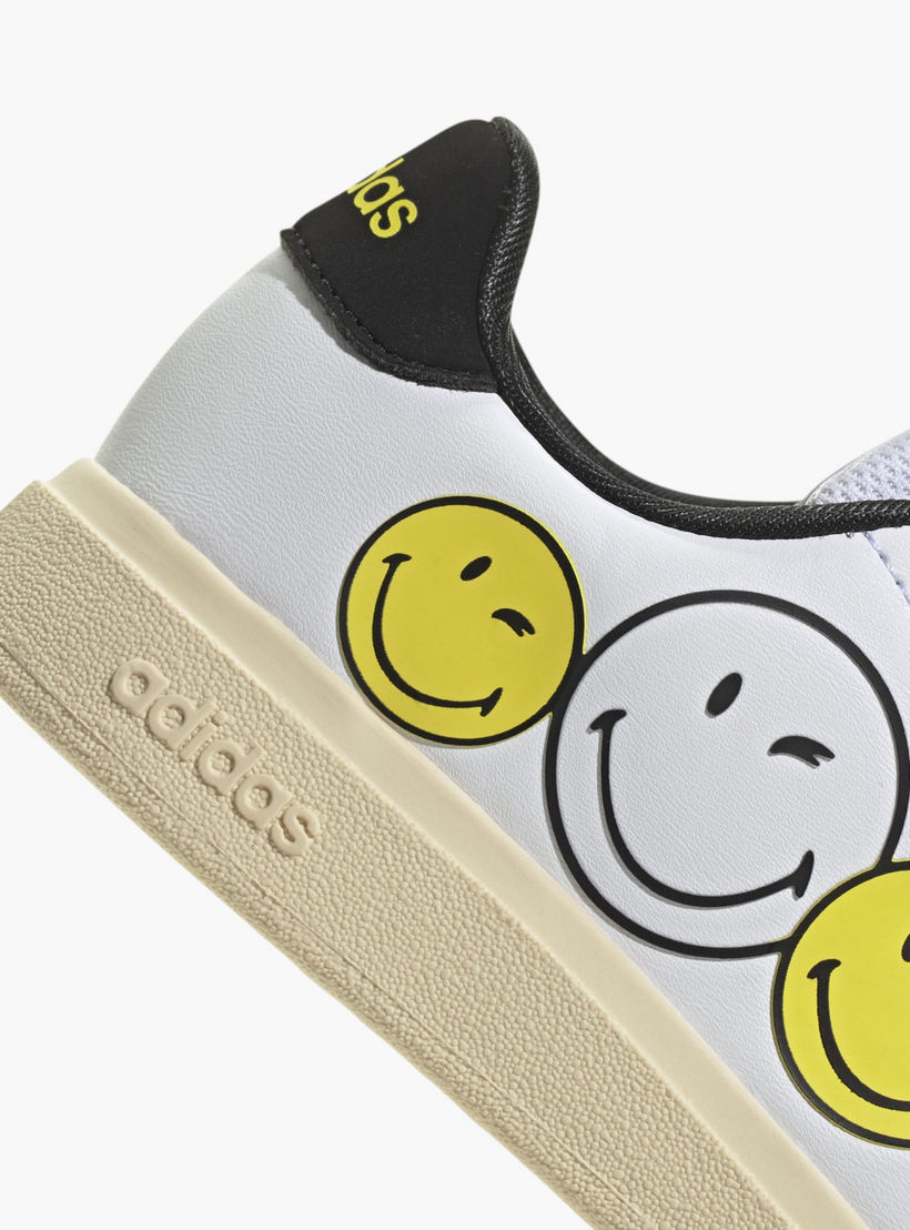 adidas Kids' ADVANTAGE SMILEY CF Sneakers with Hook and Loop Closure - IH6251-boys-shoes-schoolshoes-image-5
