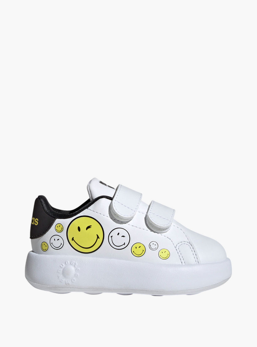 Adidas Kids' ADVANTAGE SMILEY CF I Sneakers with Hook and Loop Closure - IH6257-sports-boys-shoes-image-2