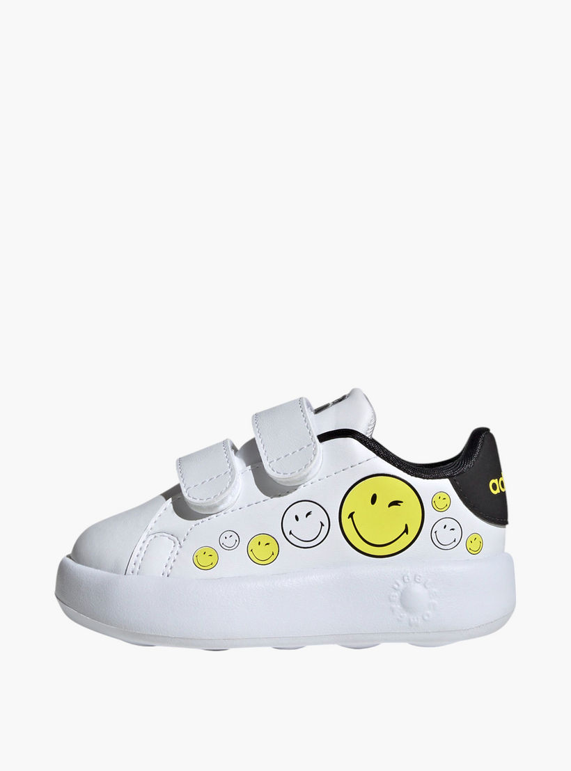 Adidas Kids' ADVANTAGE SMILEY CF I Sneakers with Hook and Loop Closure - IH6257-sports-boys-shoes-image-3
