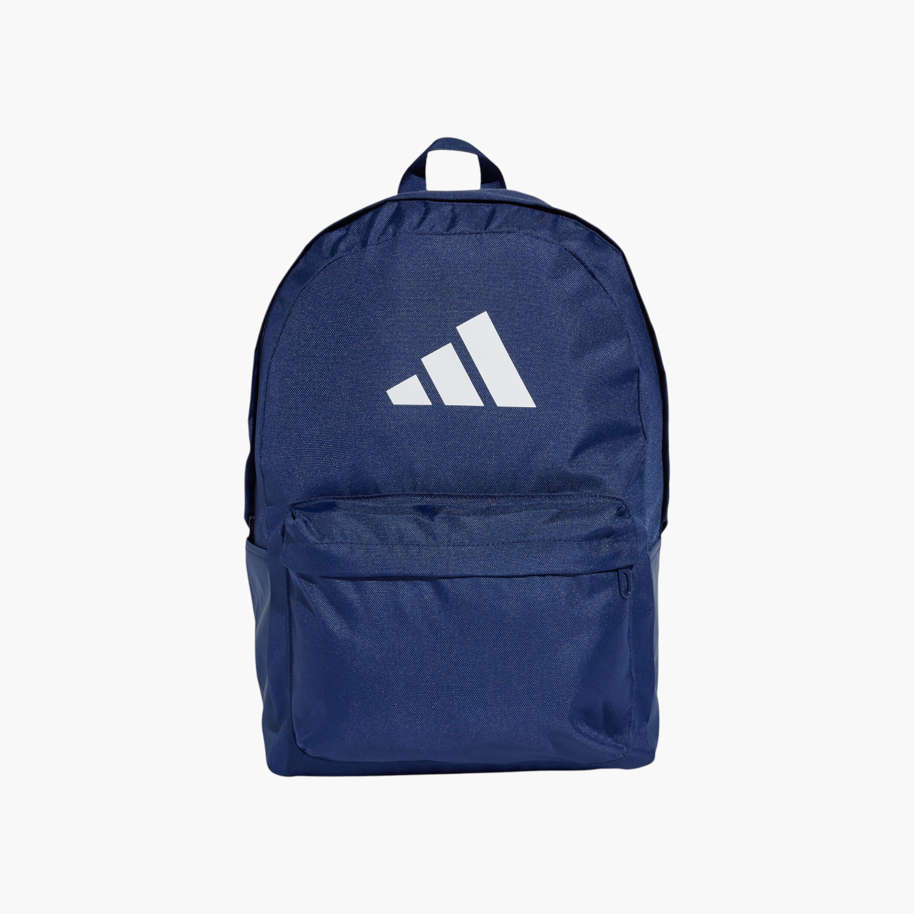 adidas Logo Print School Backpack with Adjustable Straps and Zip Closure-school-bagsandbackpacks-backpacks-image-1