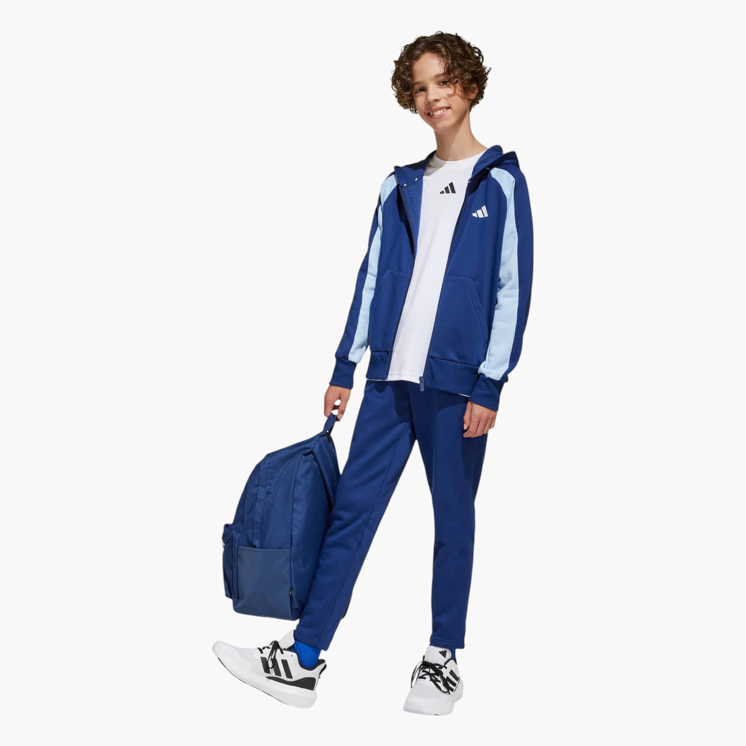 adidas Logo Print School Backpack with Adjustable Straps and Zip Closure-school-bagsandbackpacks-backpacks-image-2