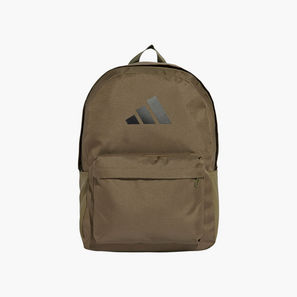 adidas Logo Print School Backpack with Adjustable Straps and Zip Closure-school-image-1