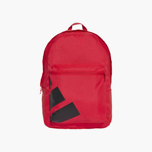 adidas Logo Print School Backpack with Adjustable Straps and Zip Closure-school-image-1