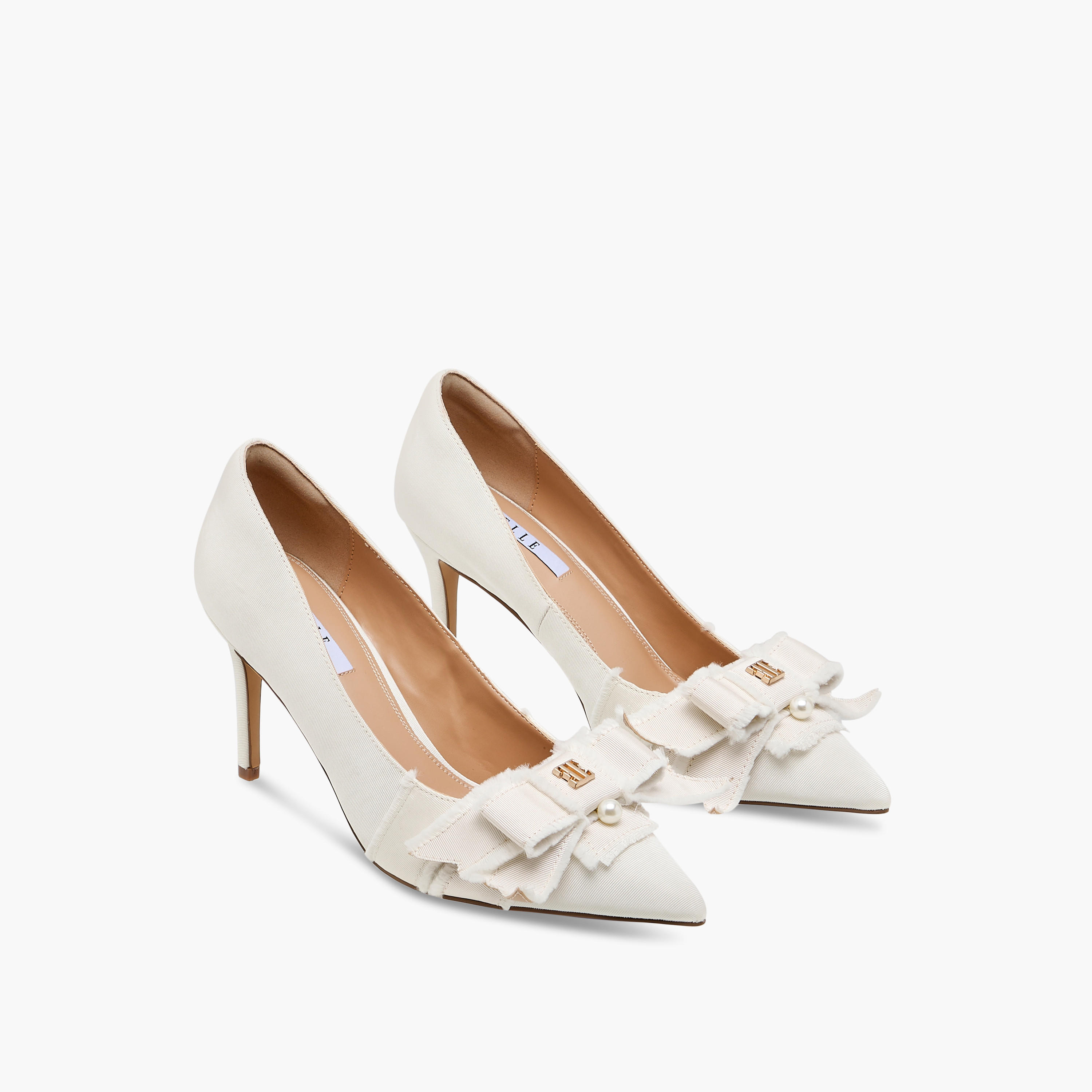 Elle Women's Bow Accent Slip-On Pumps with Stiletto Heels-women-shoes-heels-image-1