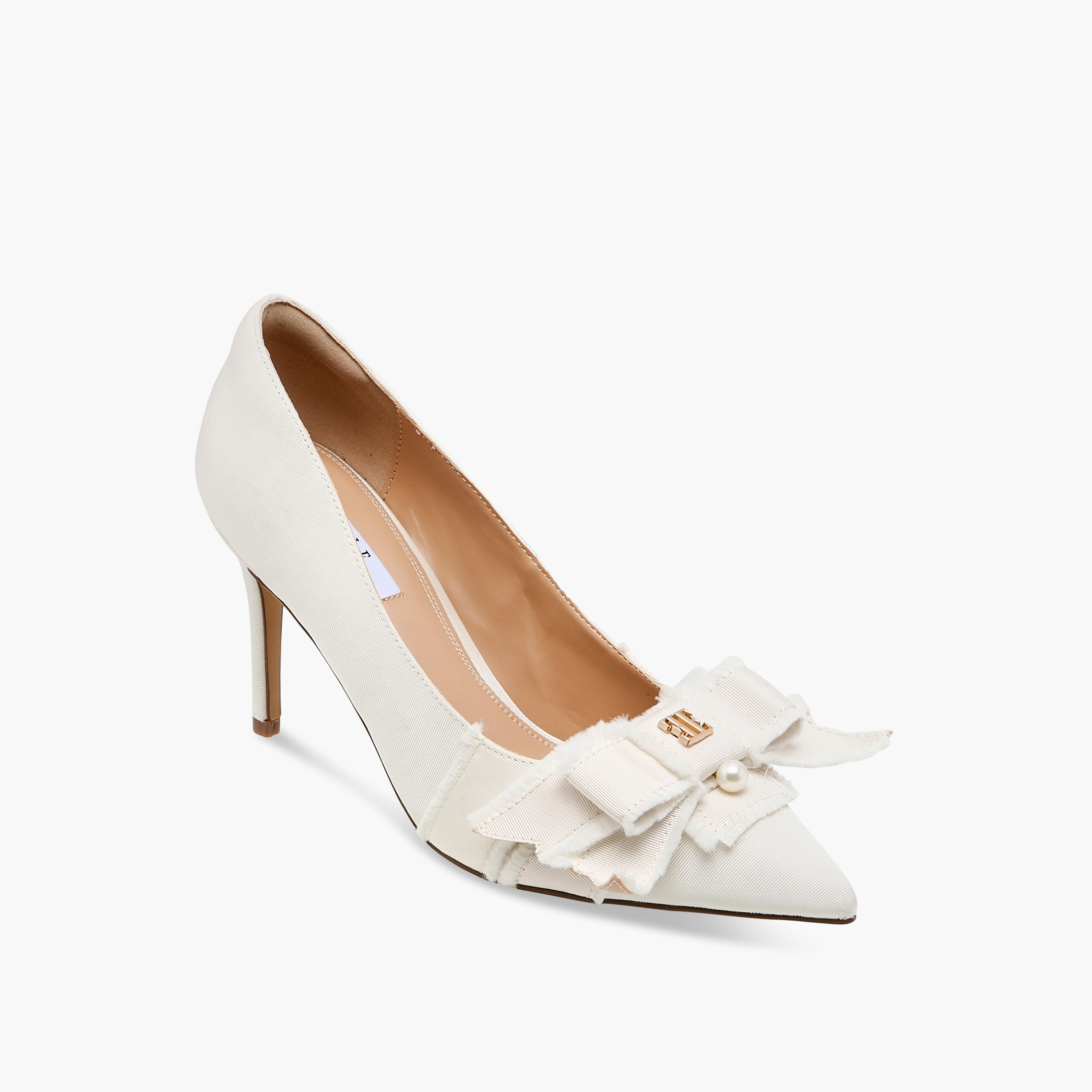 Elle Women's Bow Accent Slip-On Pumps with Stiletto Heels-women-shoes-heels-image-2