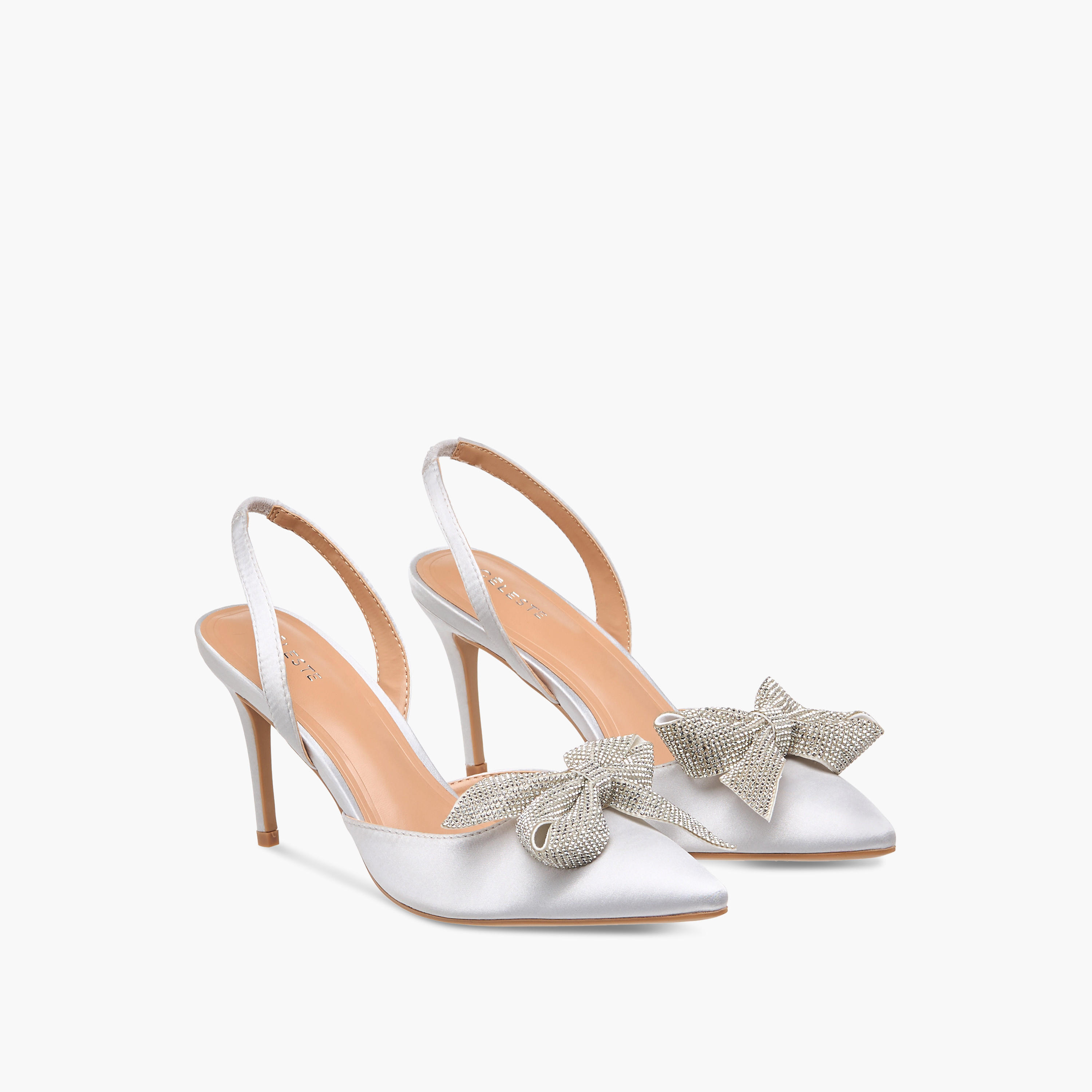 Celeste Women's Bow Embellished Slingback Shoes with Stiletto Heels-women-shoes-heels-image-1