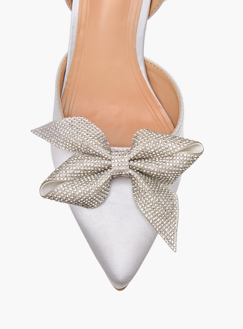 Celeste Women's Bow Embellished Slingback Shoes with Stiletto Heels-women-shoes-heels-image-4
