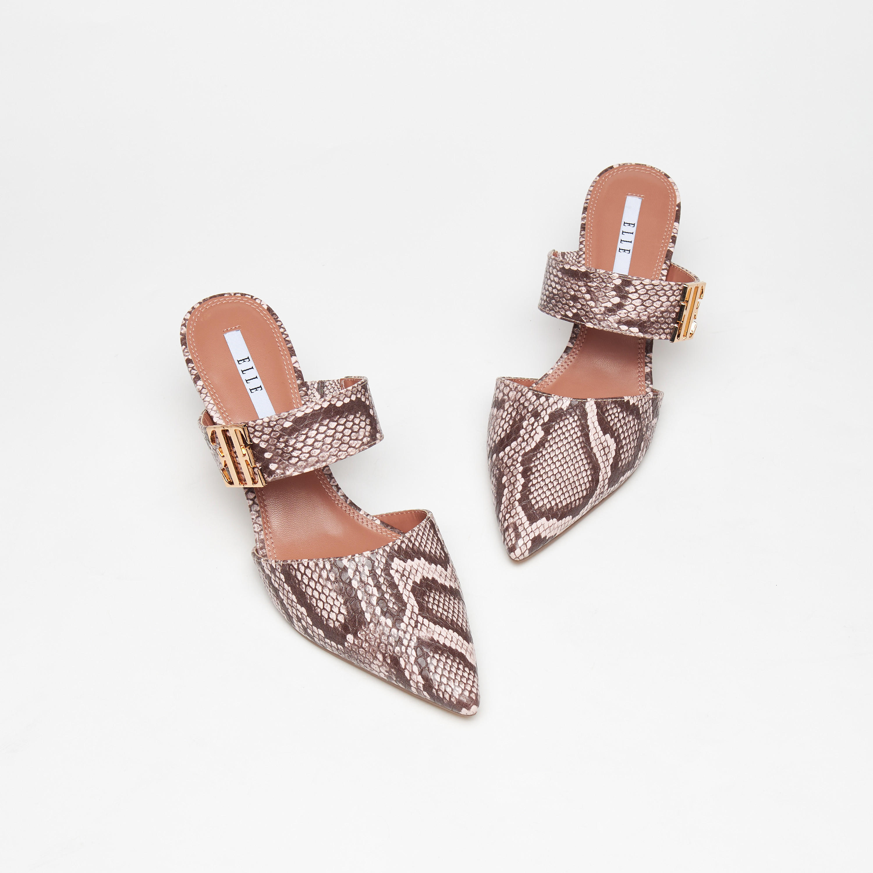 Elle Women's Slip-On Mules with Stiletto Heels and Metallic Detail-women-shoes-heels-image-3