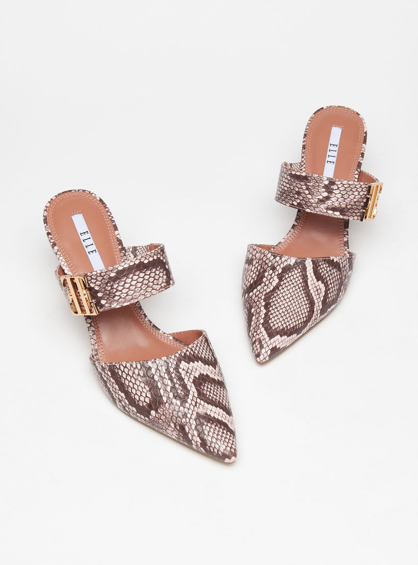 Elle Women's Slip-On Mules with Stiletto Heels and Metallic Detail-women-shoes-heels-image-3
