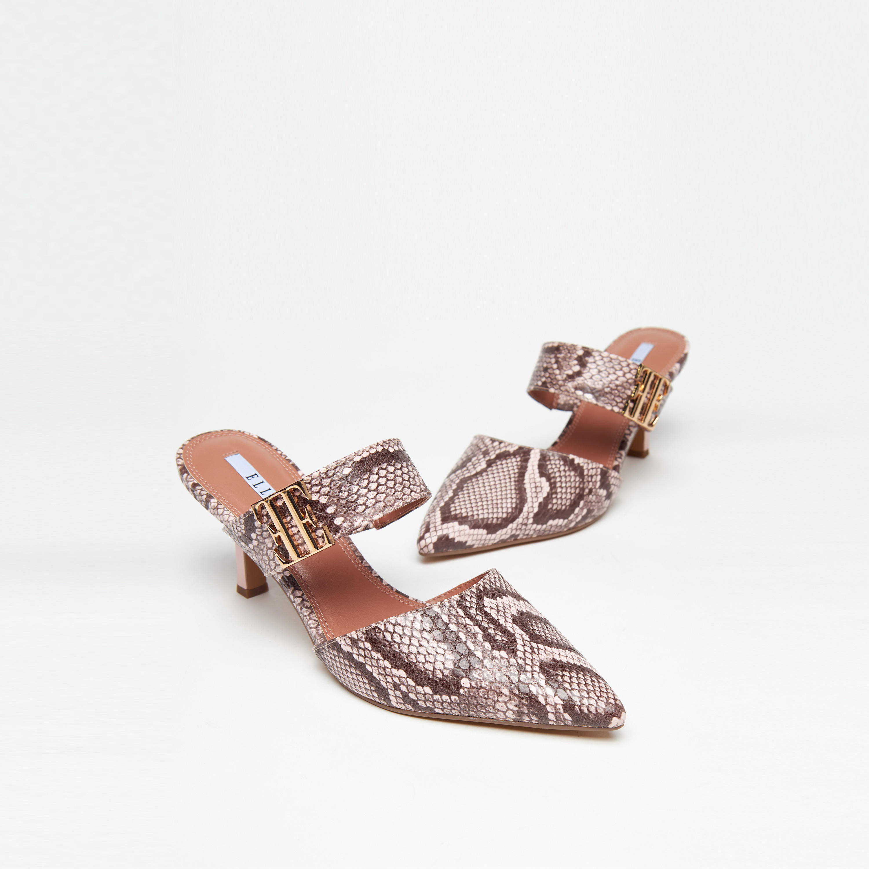 Elle Women's Slip-On Mules with Stiletto Heels and Metallic Detail-women-shoes-heels-image-4