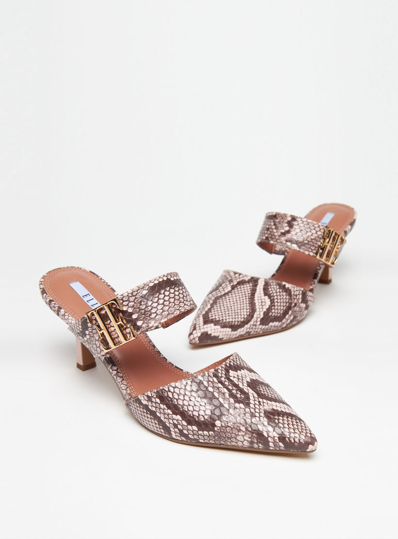 Elle Women's Slip-On Mules with Stiletto Heels and Metallic Detail-women-shoes-heels-image-4