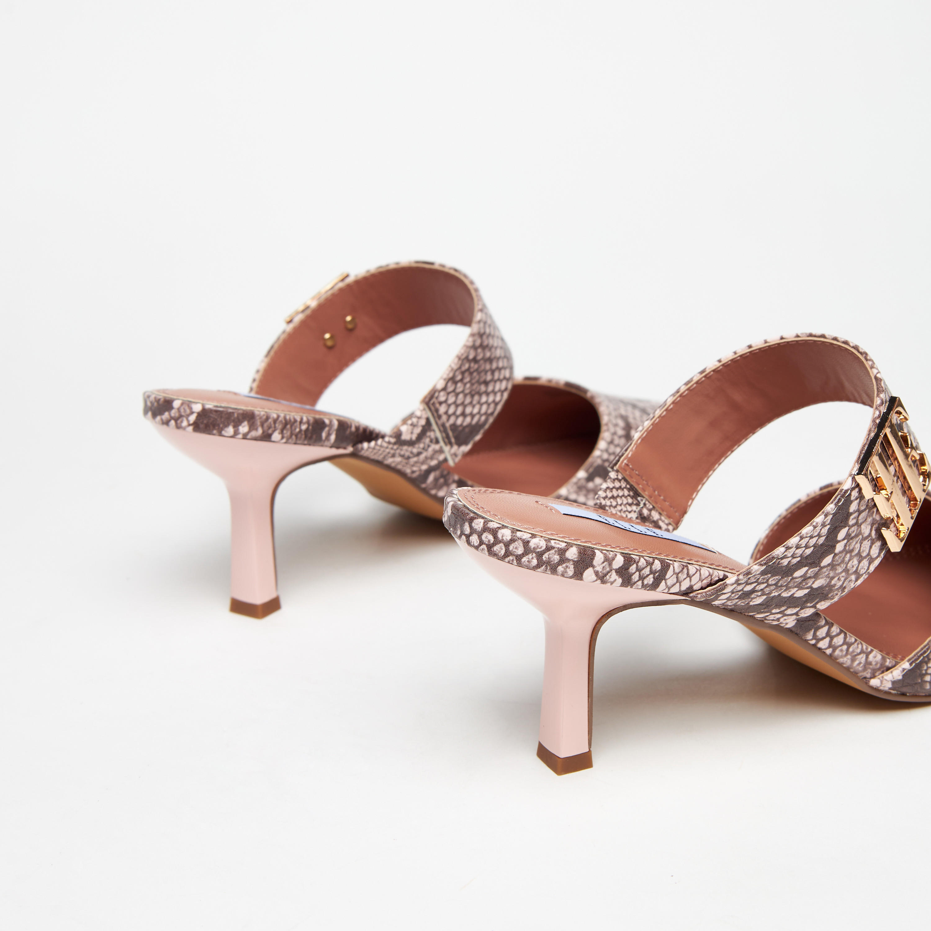 Elle Women's Slip-On Mules with Stiletto Heels and Metallic Detail-women-shoes-heels-image-6
