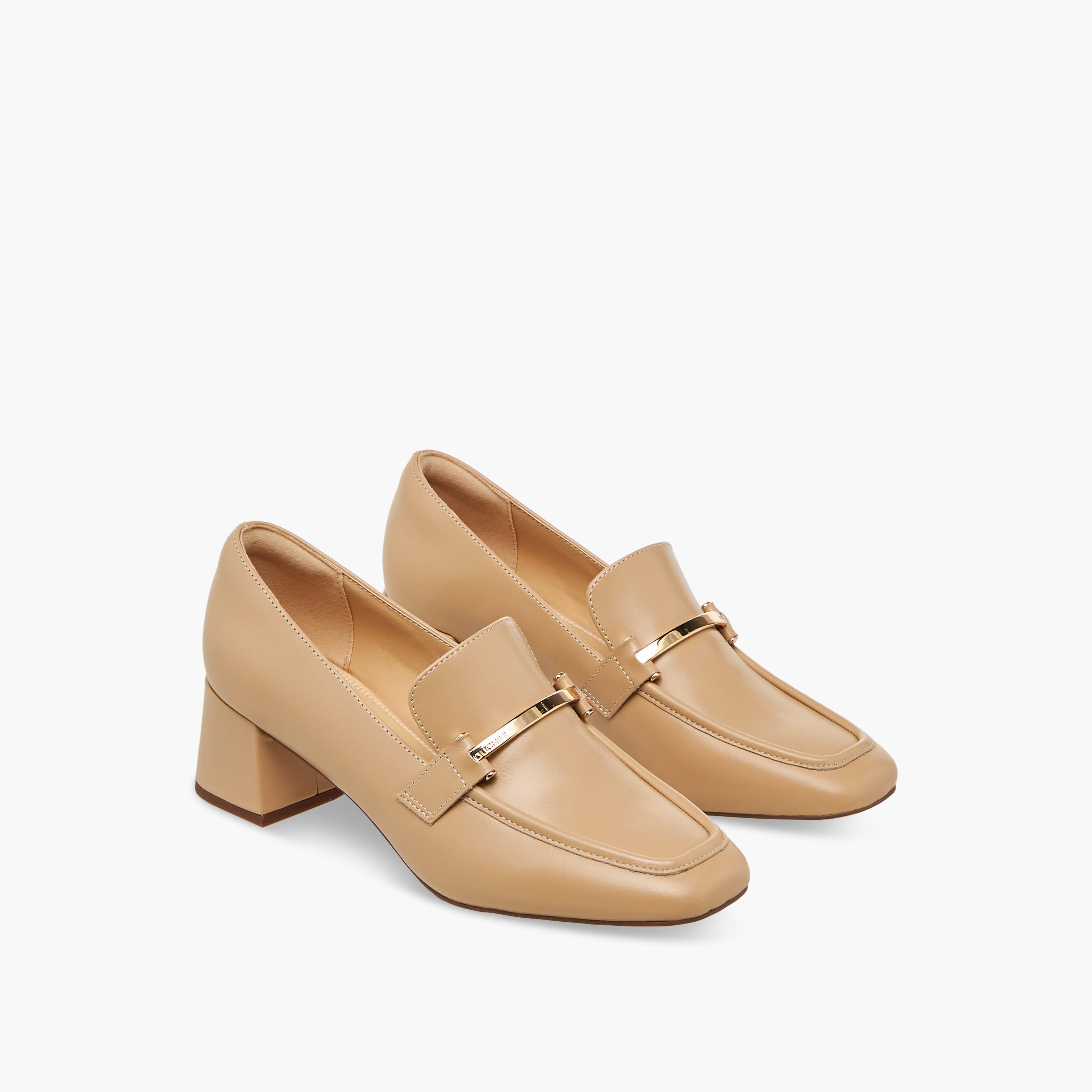 Duchini Women Block Heel Leather Loafers-women-shoes-loafersandmoccasins-image-1
