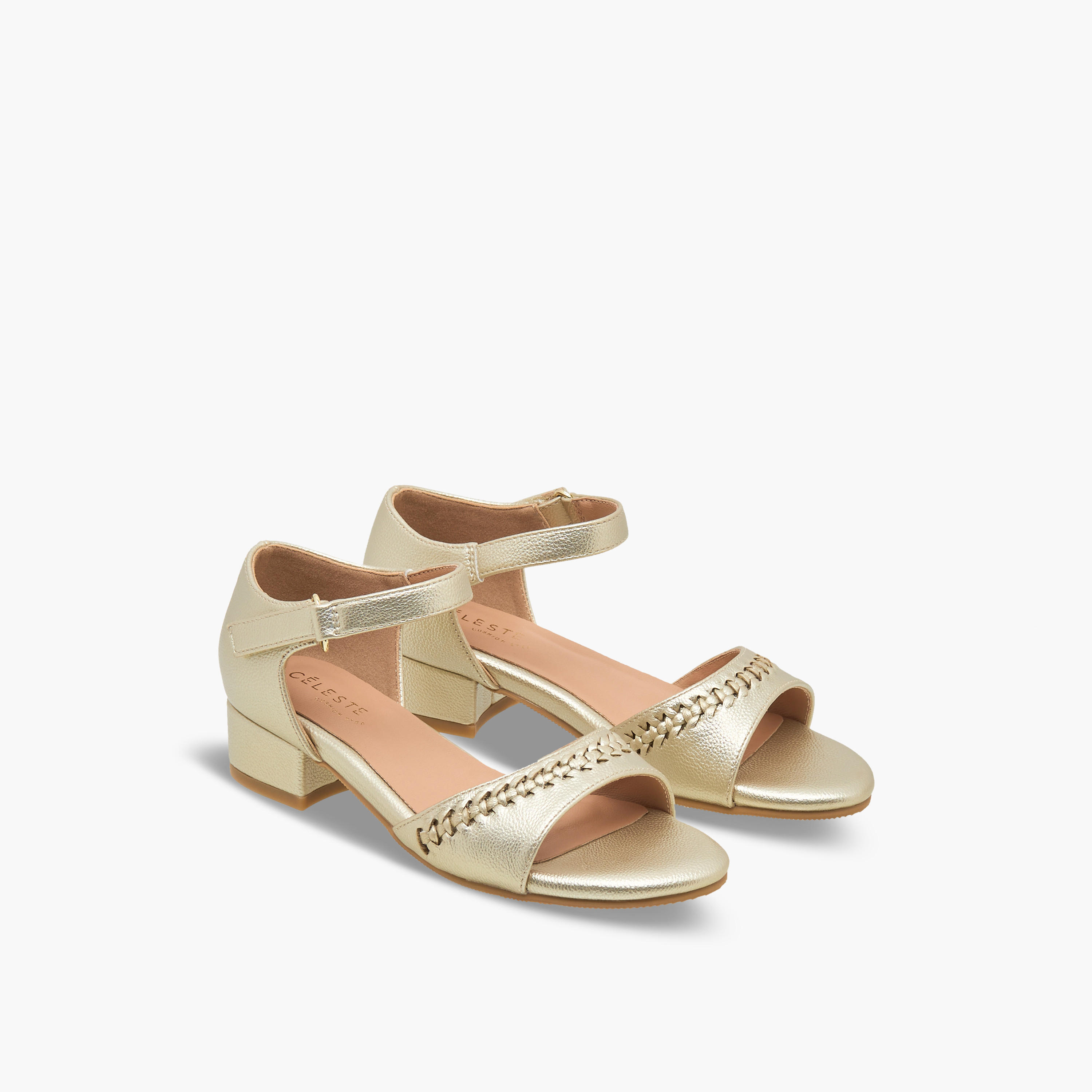 Celeste Girls Braided Block Heel Sandals-girls-shoes-sandals-image-1