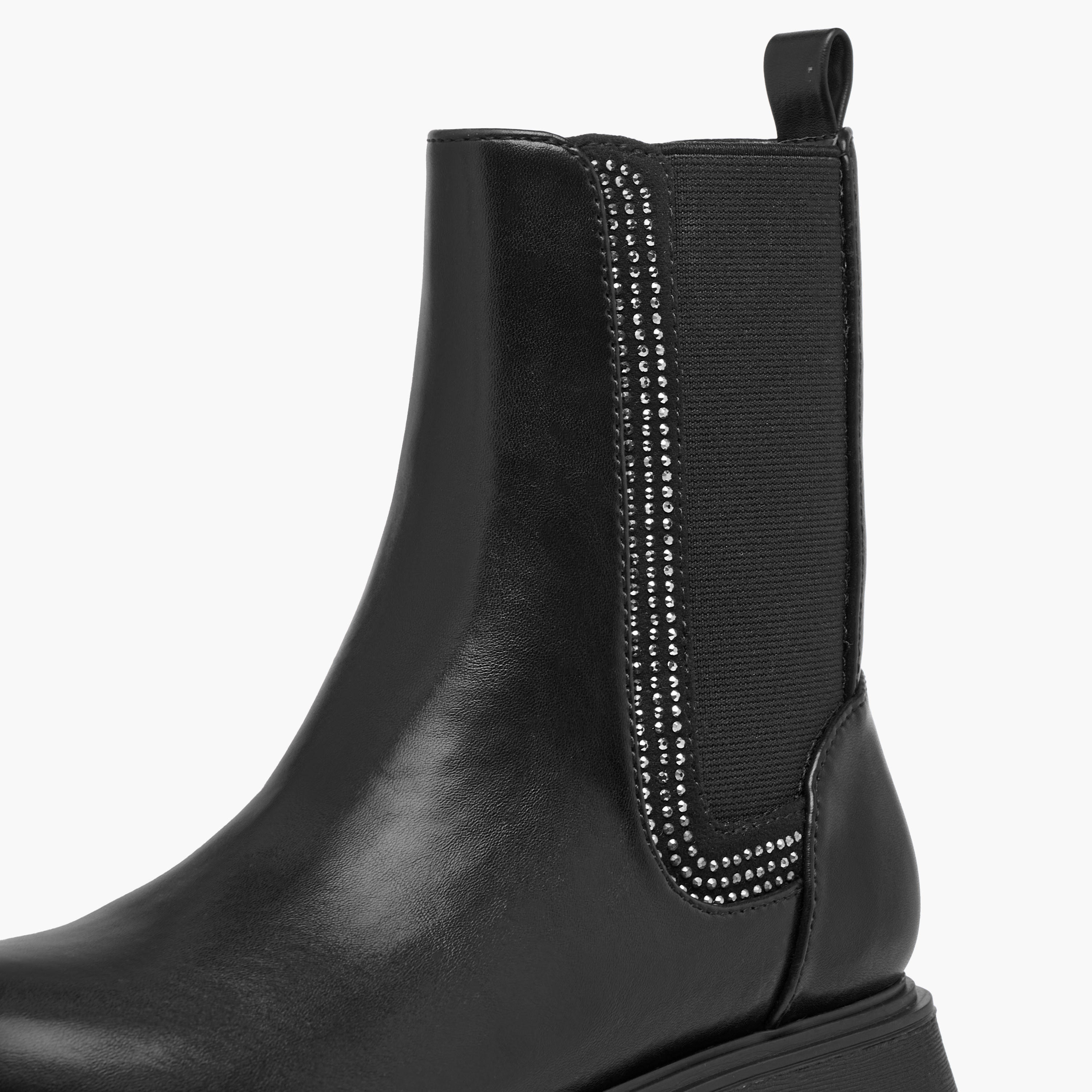 Little Missy Embellished High Cut Boots with Zip Closure and Pull Tabs-girls-shoes-boots-image-4