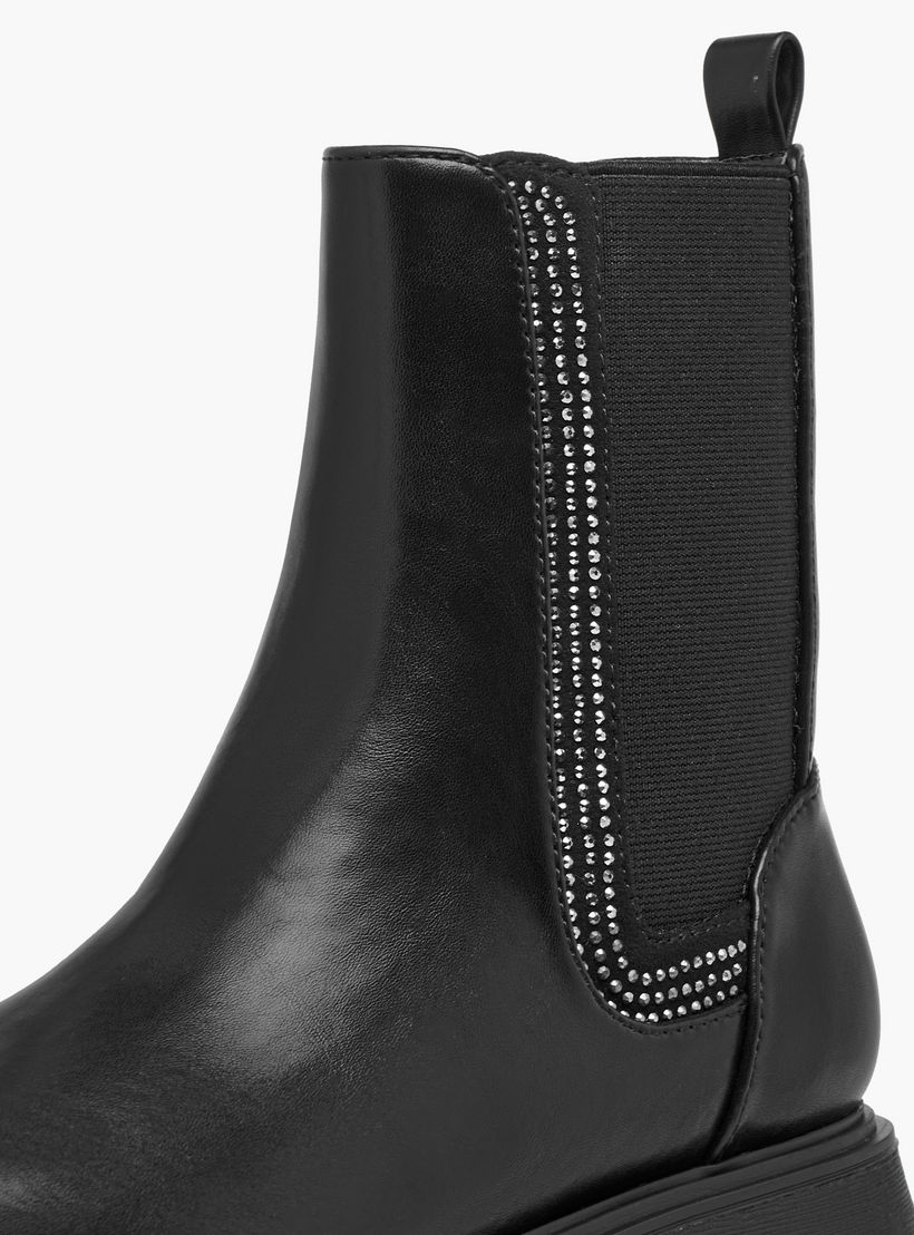 Little Missy Embellished High Cut Boots with Zip Closure and Pull Tabs-girls-shoes-boots-image-4