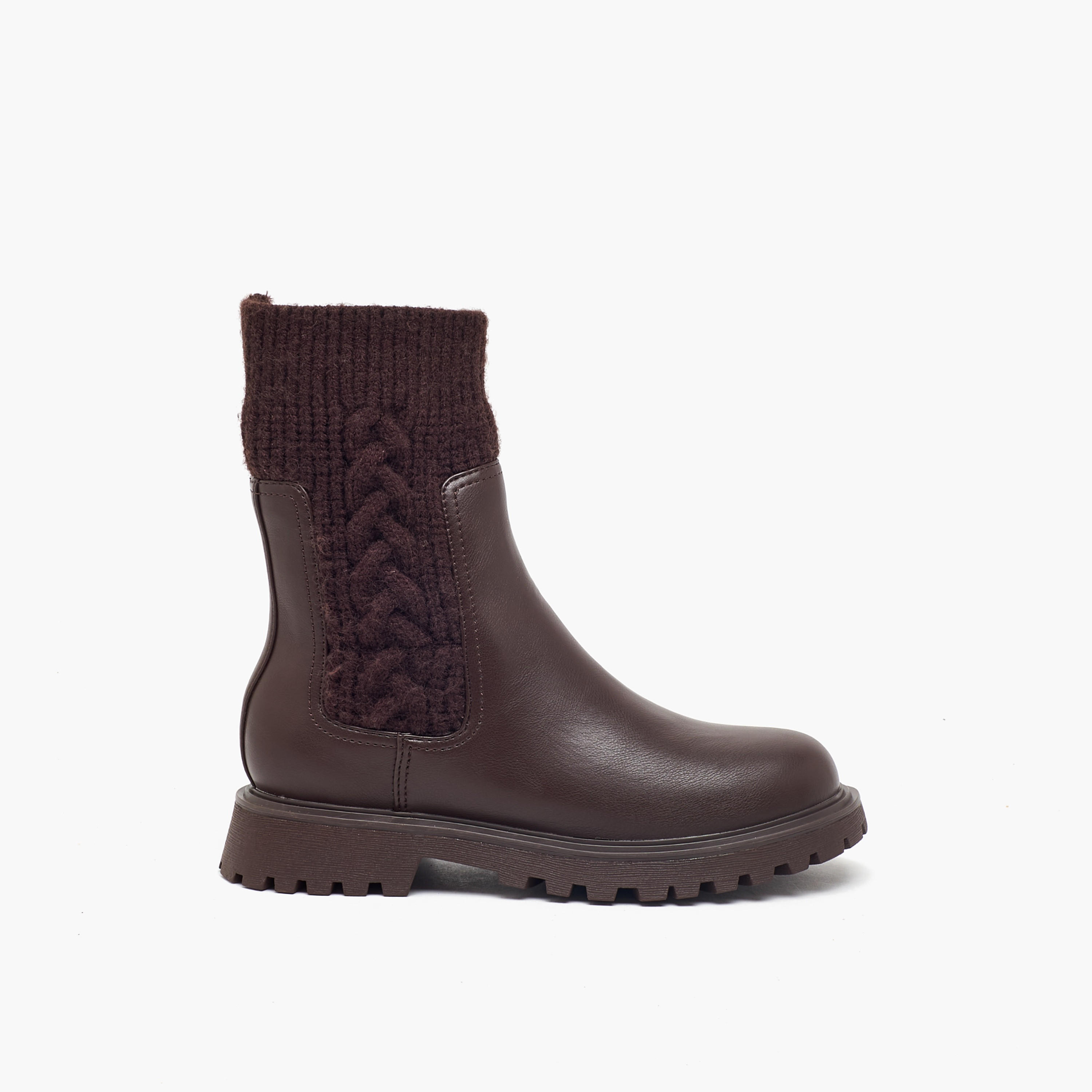بوت سادة بقصة عالية وحياكة مضفّرة من ليتل ميسي-girls-shoes-boots-image-3