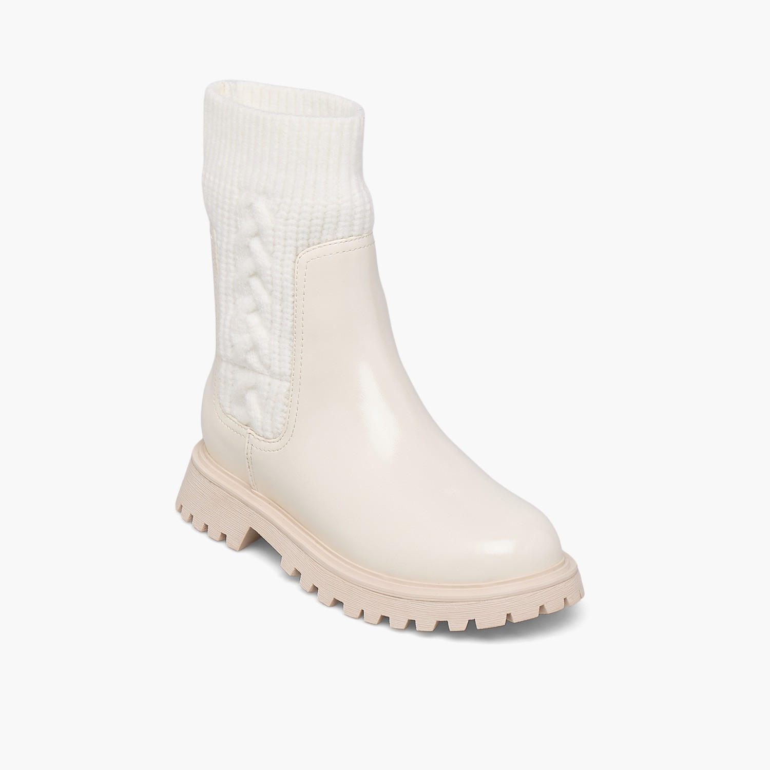 بوت سادة بقصة عالية وحياكة مضفّرة من ليتل ميسي-girls-shoes-boots-image-2