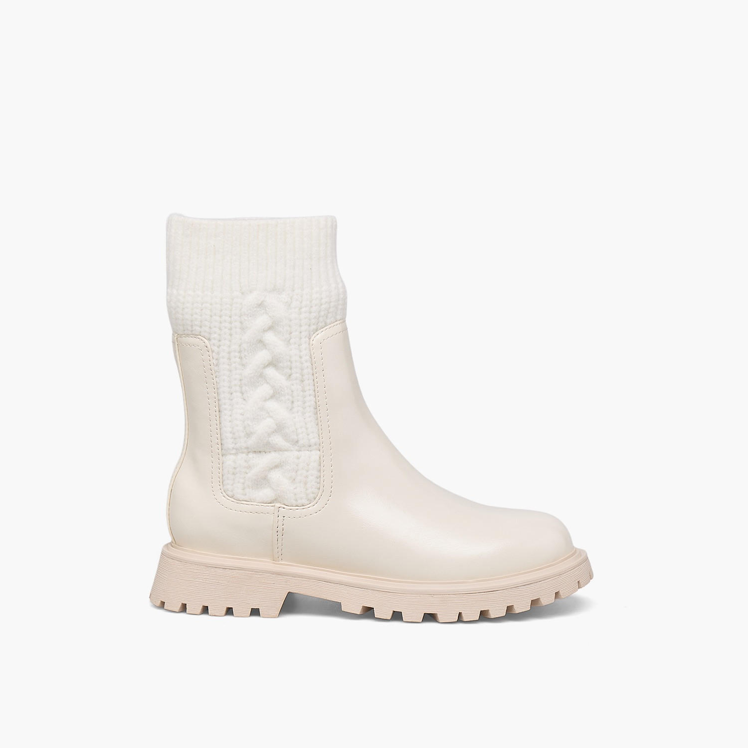 بوت سادة بقصة عالية وحياكة مضفّرة من ليتل ميسي-girls-shoes-boots-image-3