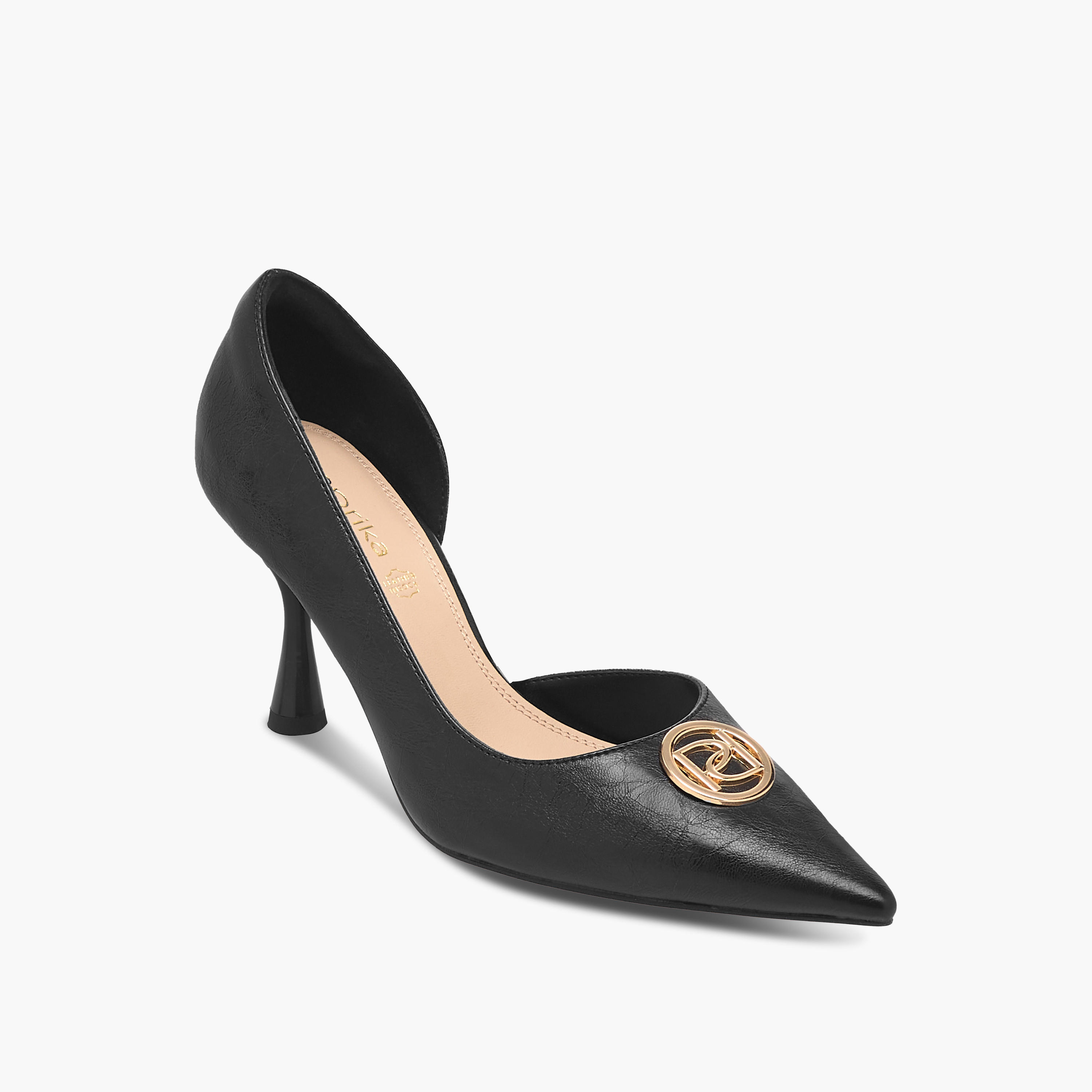 Paprika Logo Accent Slip-On Shoes with Stiletto Heels-women-shoes-heels-image-2