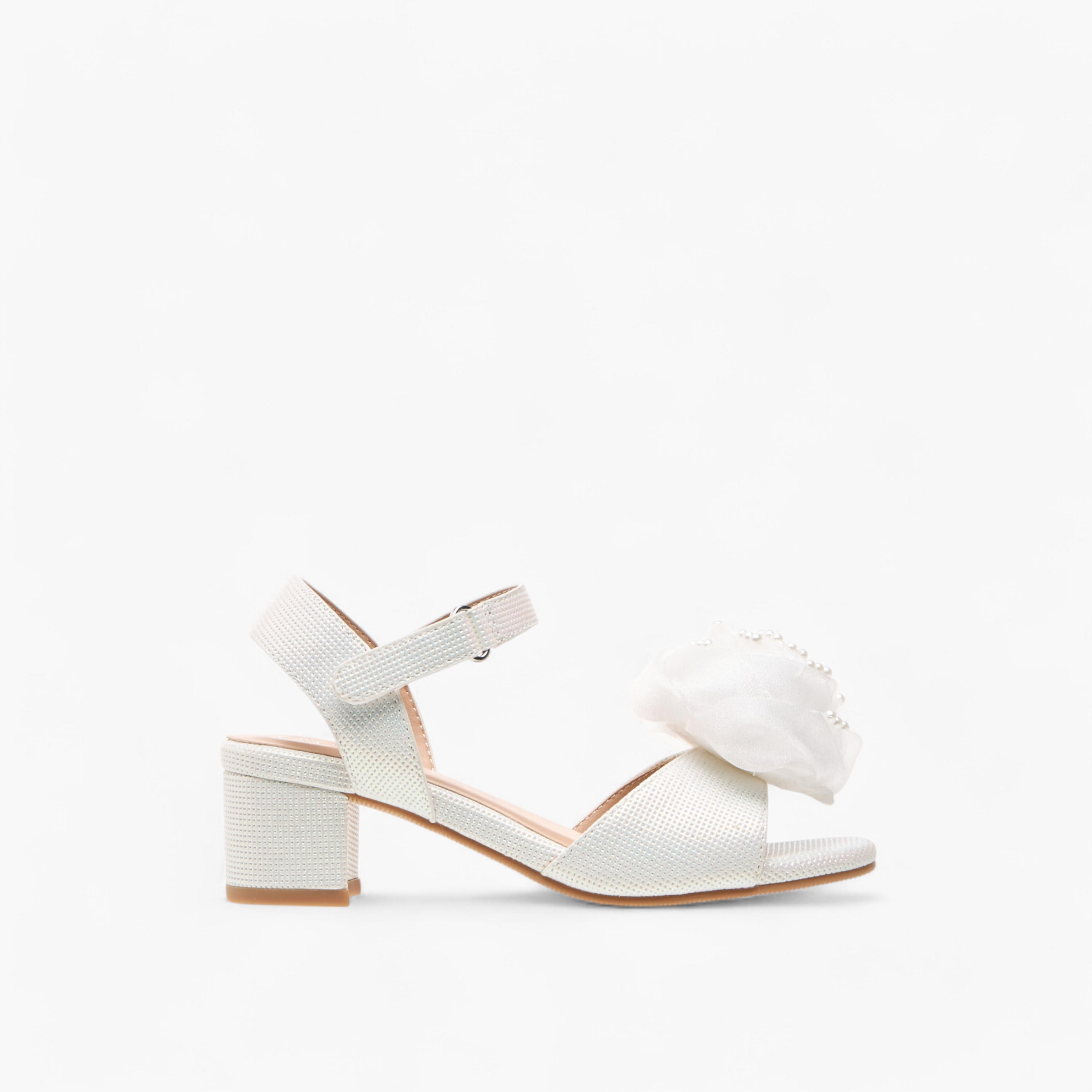 Celeste Girls' Floral Applique Block Heel Sandals with Hook and Loop Closure-girls-shoes-sandals-image-3
